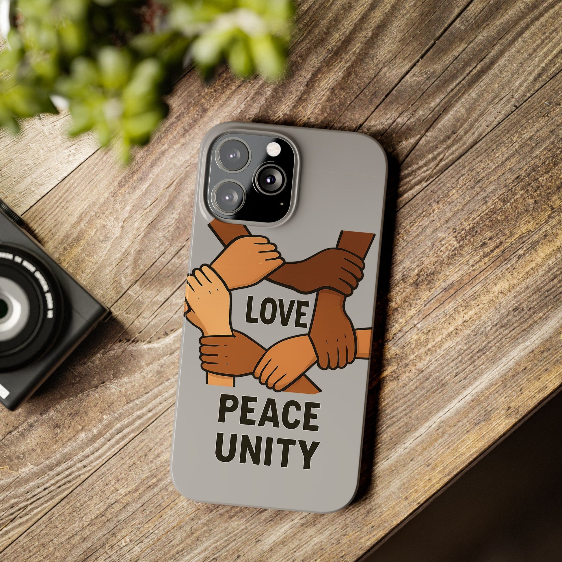 Unity Theme Slim Phone Cases - Love Peace Unity, Gift for Activists, Phone Accessories for Peace Lovers, Unique Phone Covers - Wayal Store