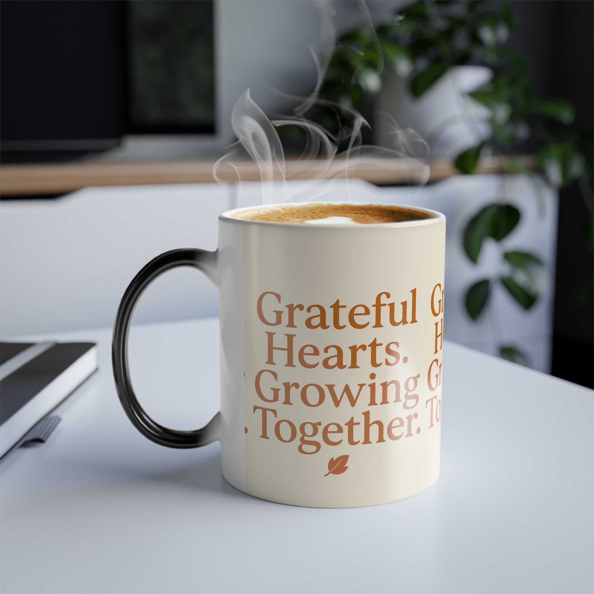 Grateful Hearts Color Changing Mug - 11oz Inspirational Coffee Cup