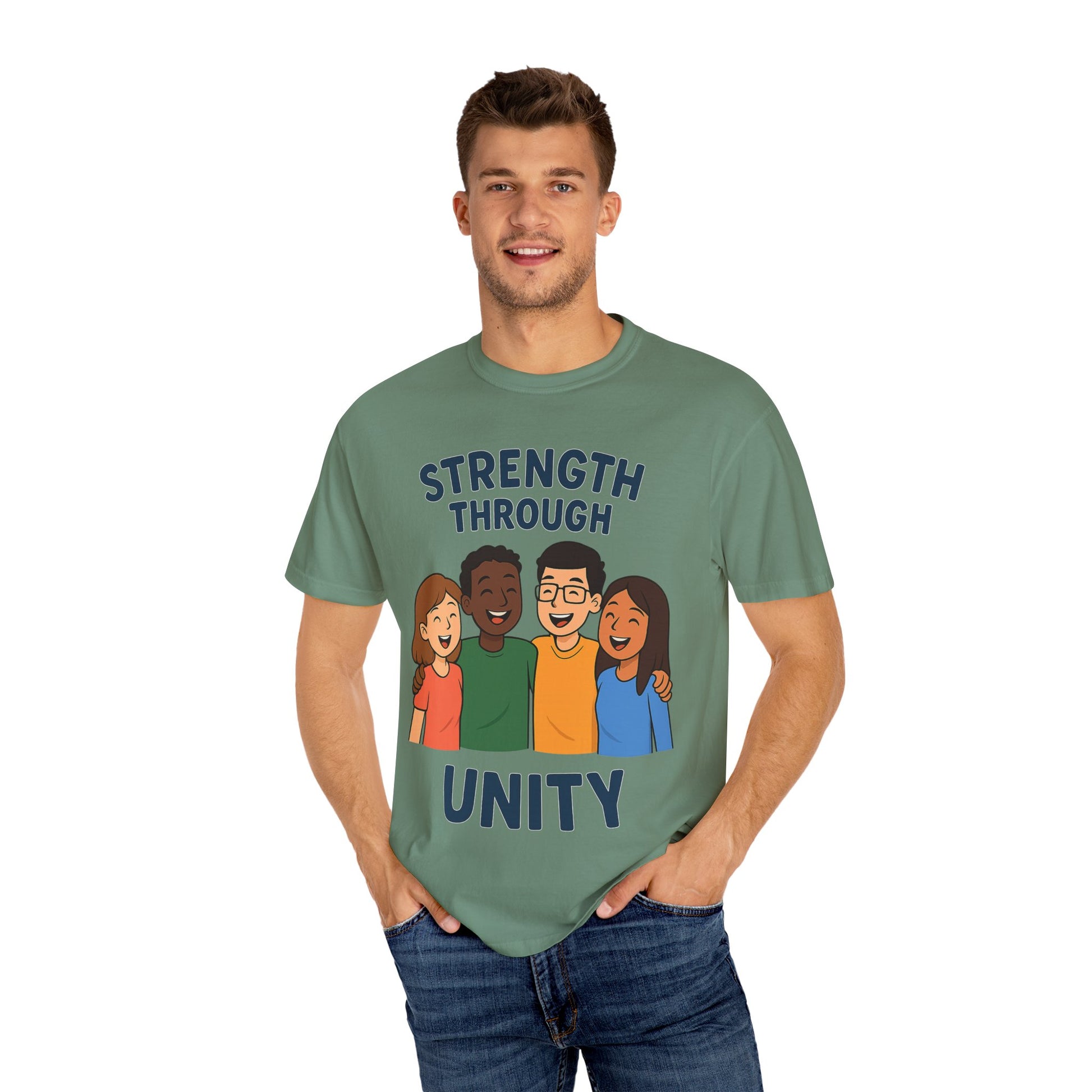 Unity Message T-Shirt Front, Unisex Motivational Shirt, Friendship Wear, Gift for Teens, Social Awareness Apparel - Wayal Store