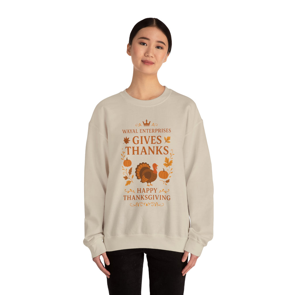 Thanksgiving Crewneck Sweatshirt - Happy Thanks Giving Design - Wayal Store