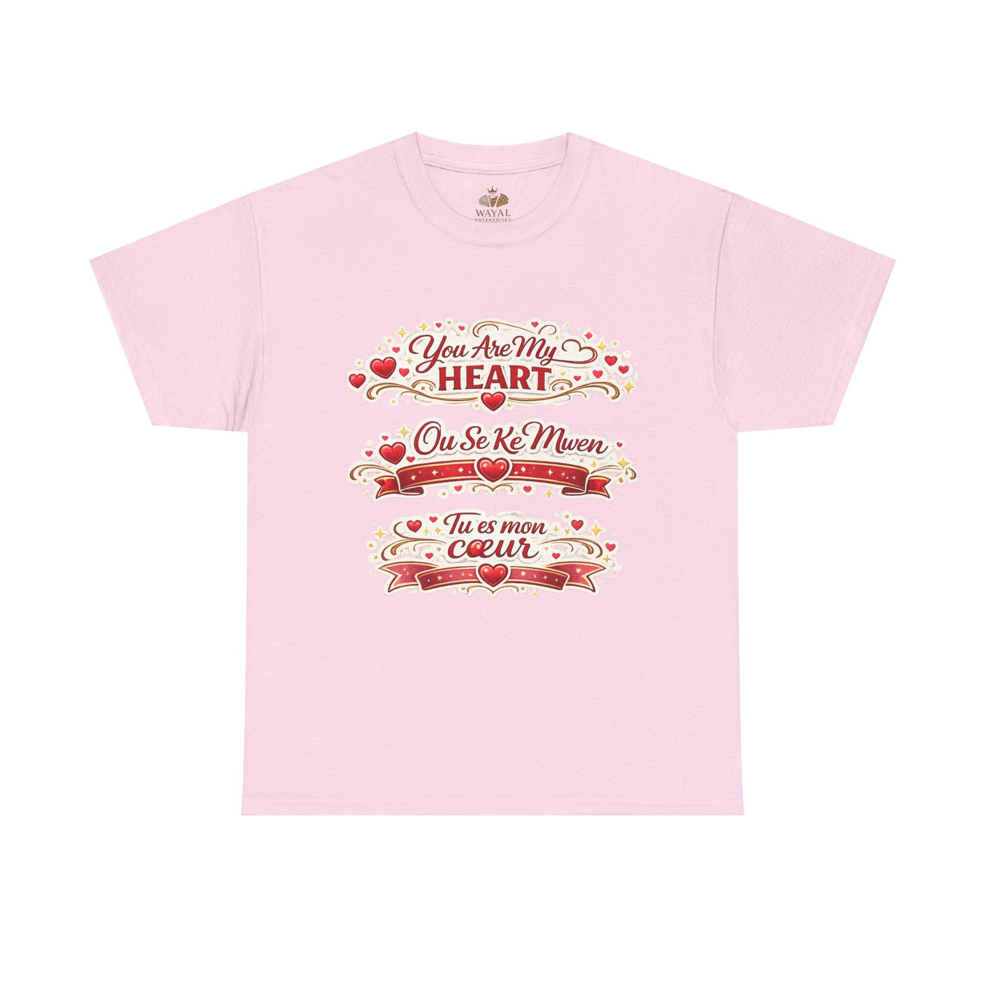 Heart Love Tee — "You Are My Heart / Tu es mon coeur" Romantic Valentine T-Shirt - Wayal Store