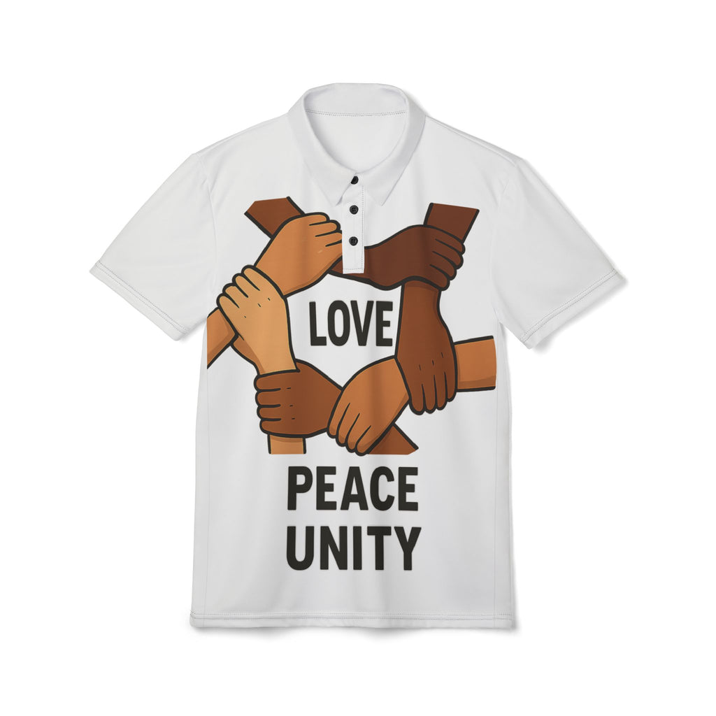 Unity & Peace Unisex Polo Shirt Front - Celebrate Love, Equality, Harmony - Perfect for Events, Gifts, Everyday Wear, Casual Outfits - Wayal Store