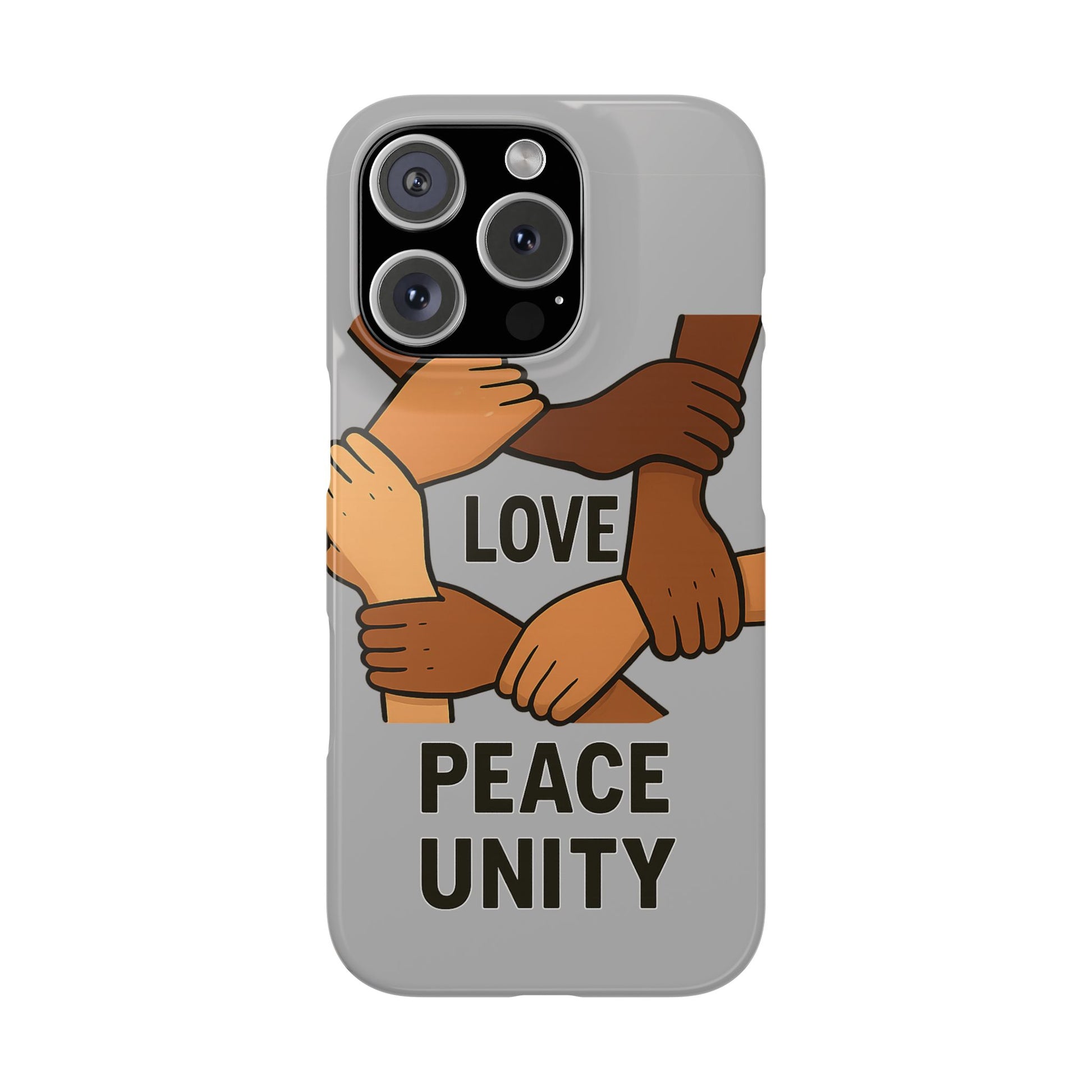 Unity Theme Slim Phone Cases - Love Peace Unity, Gift for Activists, Phone Accessories for Peace Lovers, Unique Phone Covers - Wayal Store