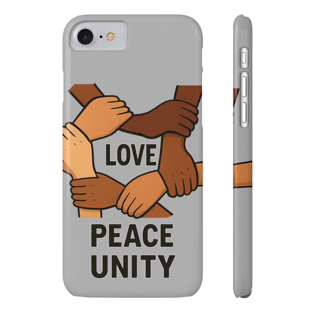 Unity Theme Slim Phone Cases - Love Peace Unity, Gift for Activists, Phone Accessories for Peace Lovers, Unique Phone Covers - Wayal Store