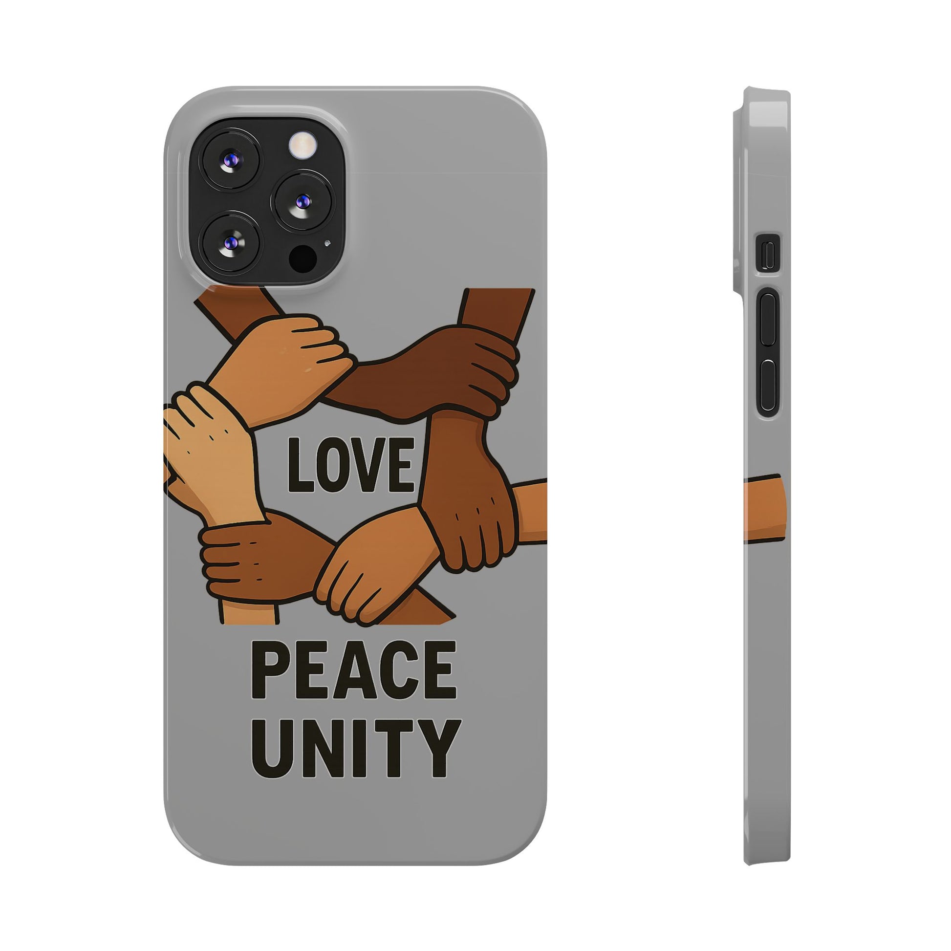 Unity Theme Slim Phone Cases - Love Peace Unity, Gift for Activists, Phone Accessories for Peace Lovers, Unique Phone Covers - Wayal Store