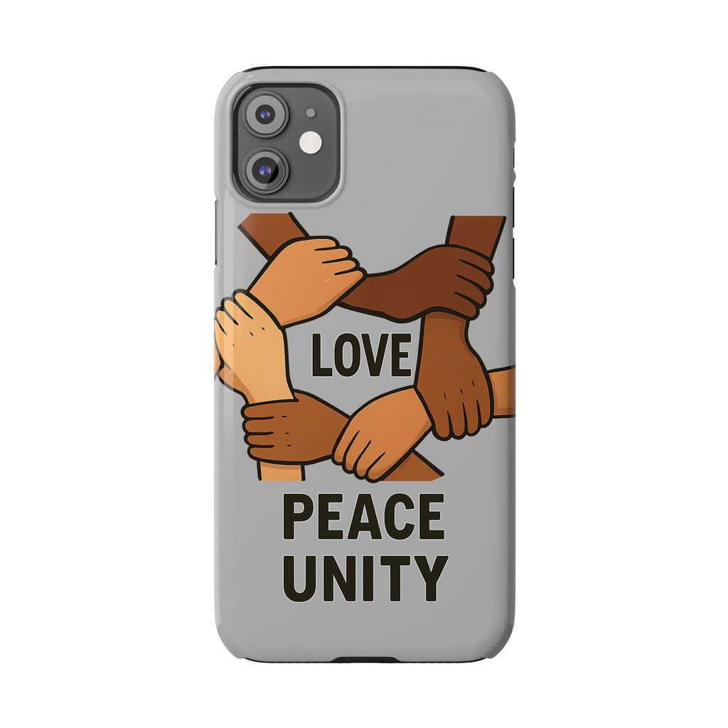 Unity Theme Slim Phone Cases - Love Peace Unity, Gift for Activists, Phone Accessories for Peace Lovers, Unique Phone Covers - Wayal Store