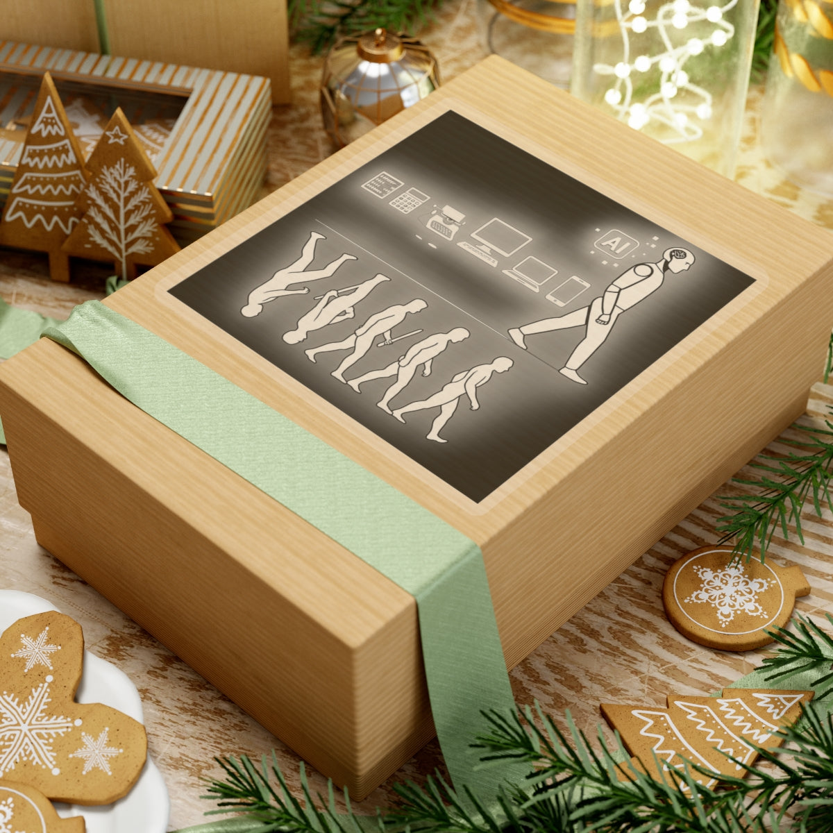 AI Evolution Kiss-Cut Stickers | Tech Lovers, Laptop Decor, Modern Art, Gift for Geeks, Futuristic Vibe - Wayal Store