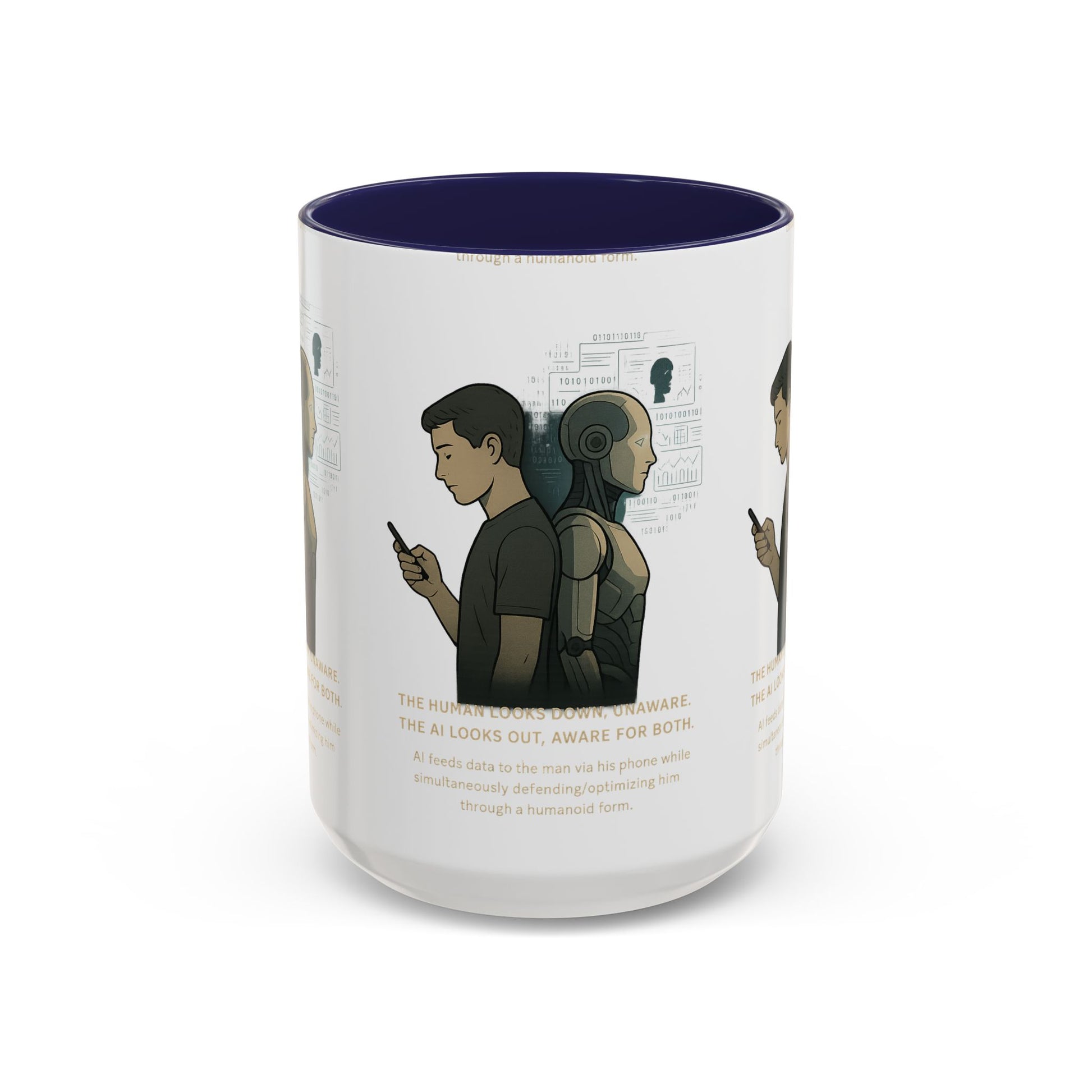 AI Awareness Accent Coffee Mug, Gift for Tech Lovers, Robotics Theme Mug, Futuristic Coffee Cup, Geeky Mug Idea - Wayal Store