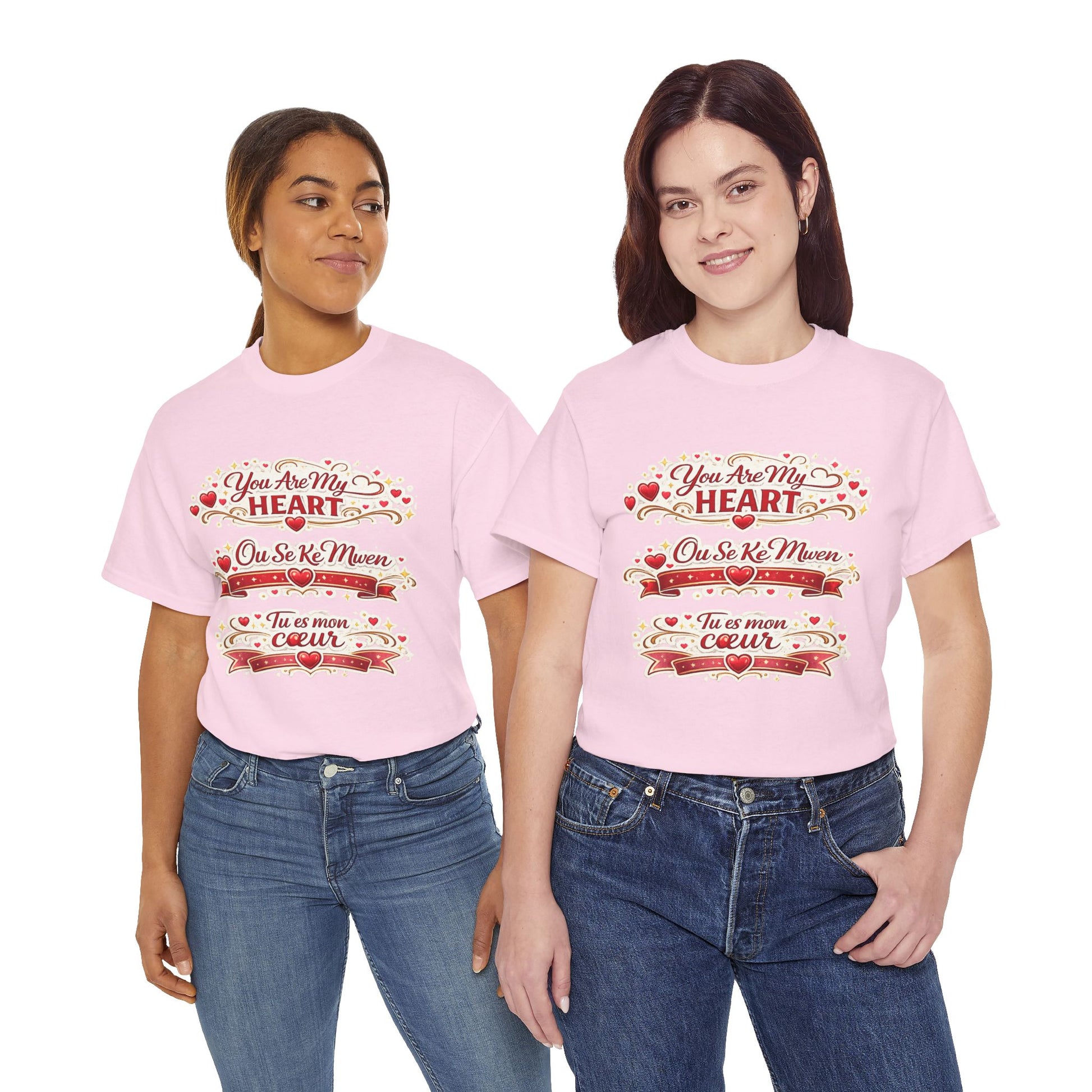 Heart Love Tee — "You Are My Heart / Tu es mon coeur" Romantic Valentine T-Shirt - Wayal Store