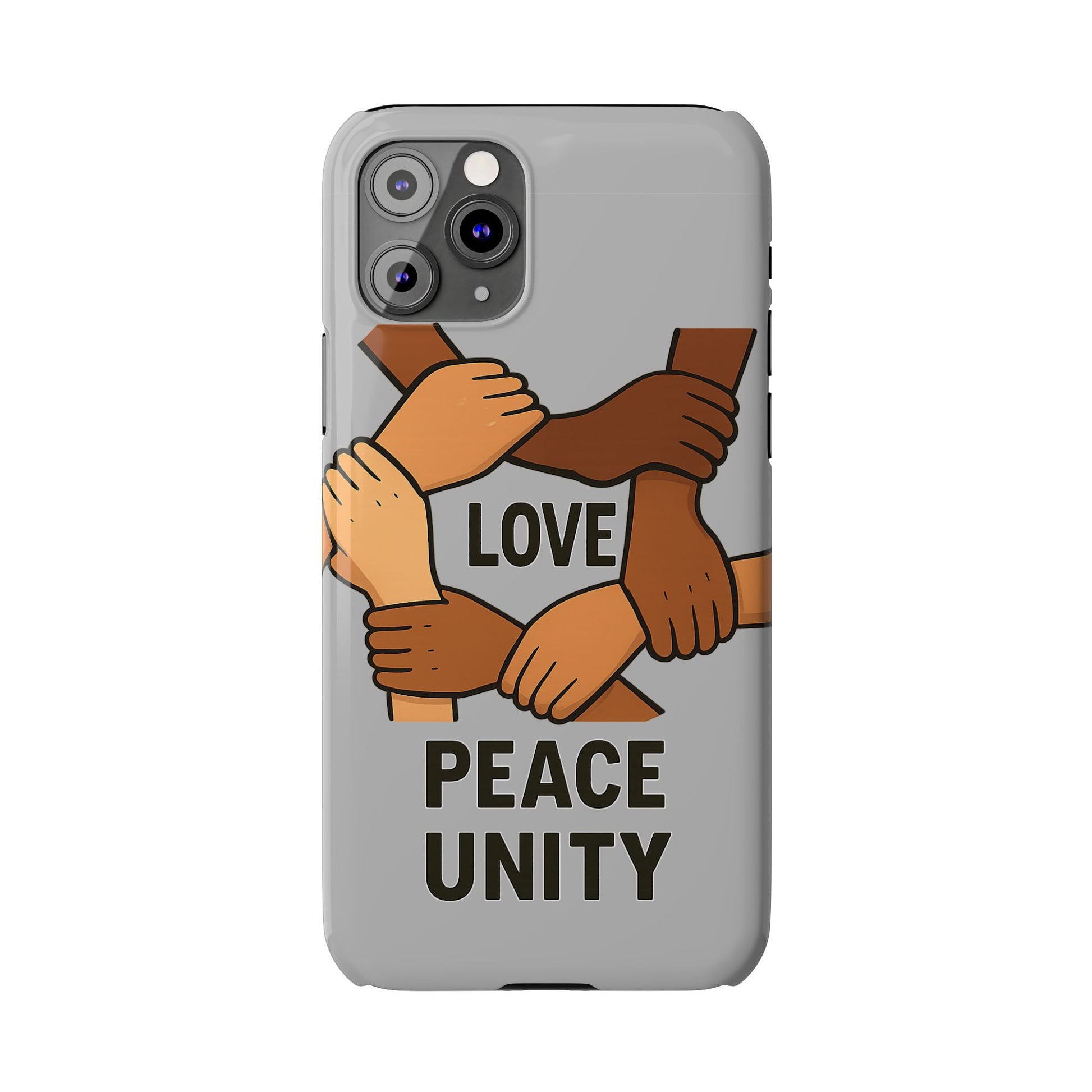Unity Theme Slim Phone Cases - Love Peace Unity, Gift for Activists, Phone Accessories for Peace Lovers, Unique Phone Covers - Wayal Store