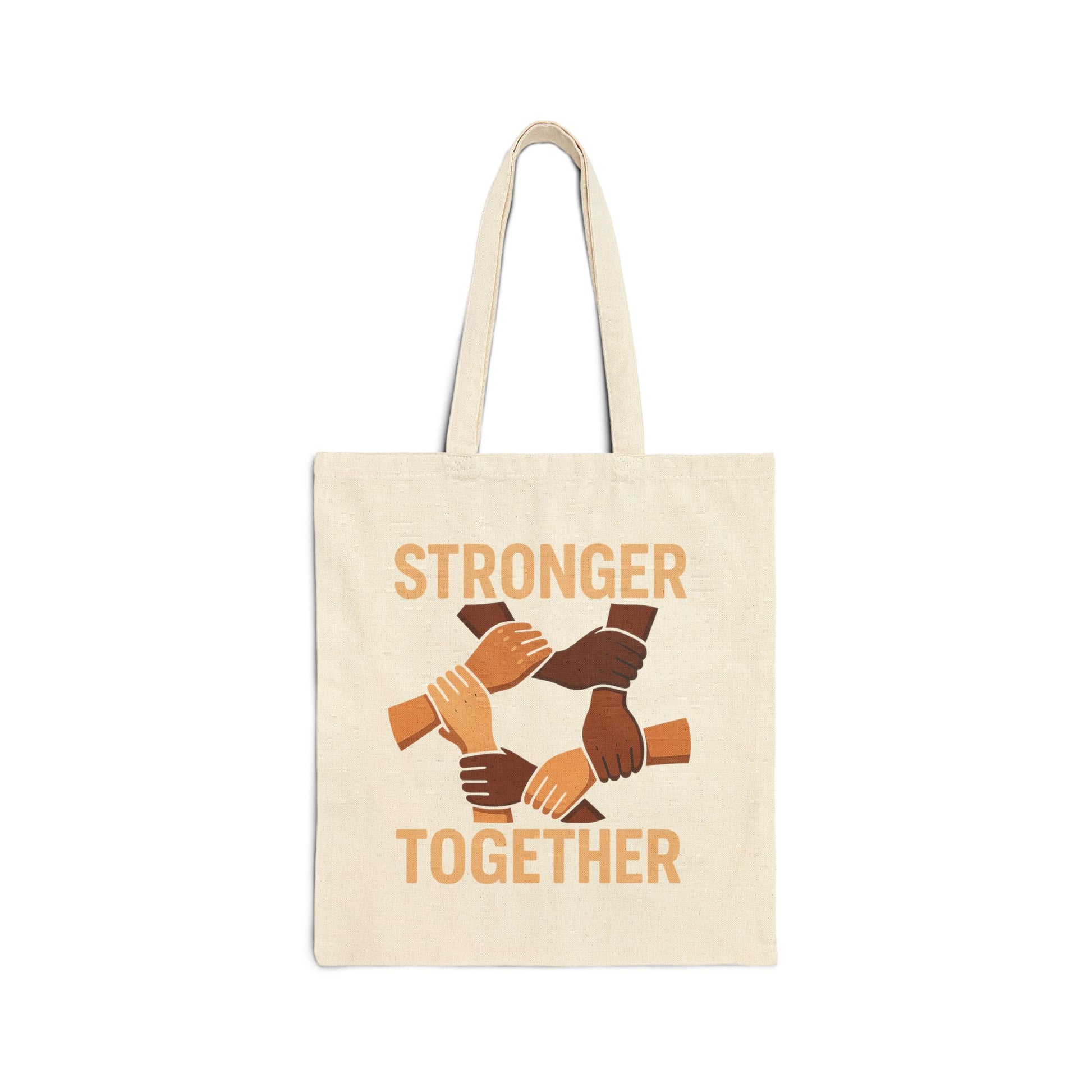 Unity Message Cotton Tote Bag, Eco-Friendly Grocery Bag, Stronger Together Shopping Tote, Versatile Everyday Carryall, Peace Loving [...] - Wayal Store
