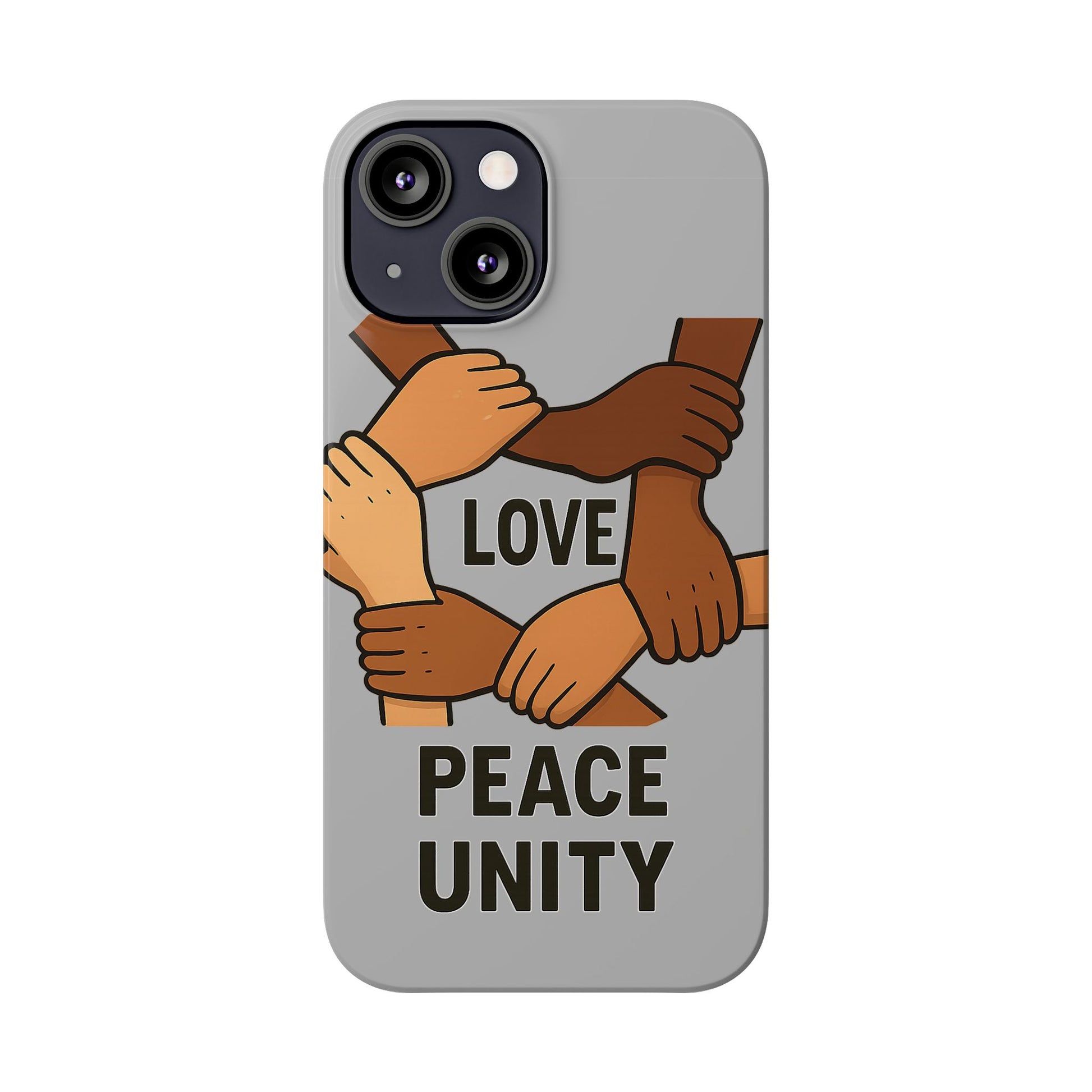 Unity Theme Slim Phone Cases - Love Peace Unity, Gift for Activists, Phone Accessories for Peace Lovers, Unique Phone Covers - Wayal Store