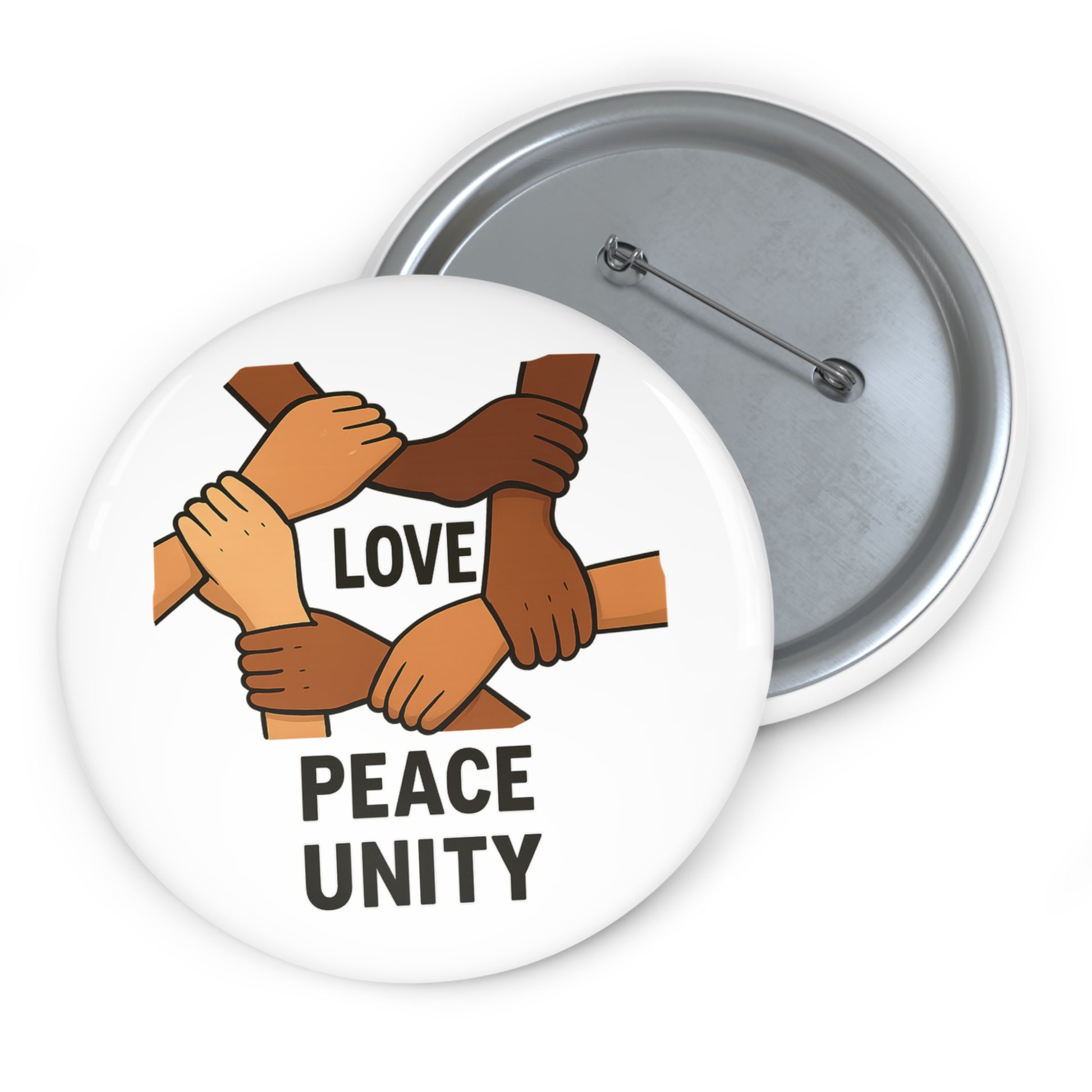 Custom Pin Buttons - Love, Peace, Unity Badges, Handcrafted Accessories for Celebrations, Gifts, and Movements - Wayal Store