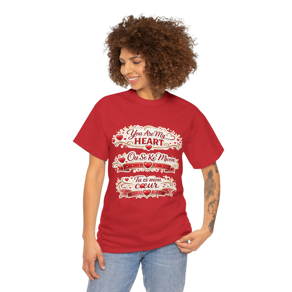Heart Love Tee — "You Are My Heart / Tu es mon coeur" Romantic Valentine T-Shirt - Wayal Store