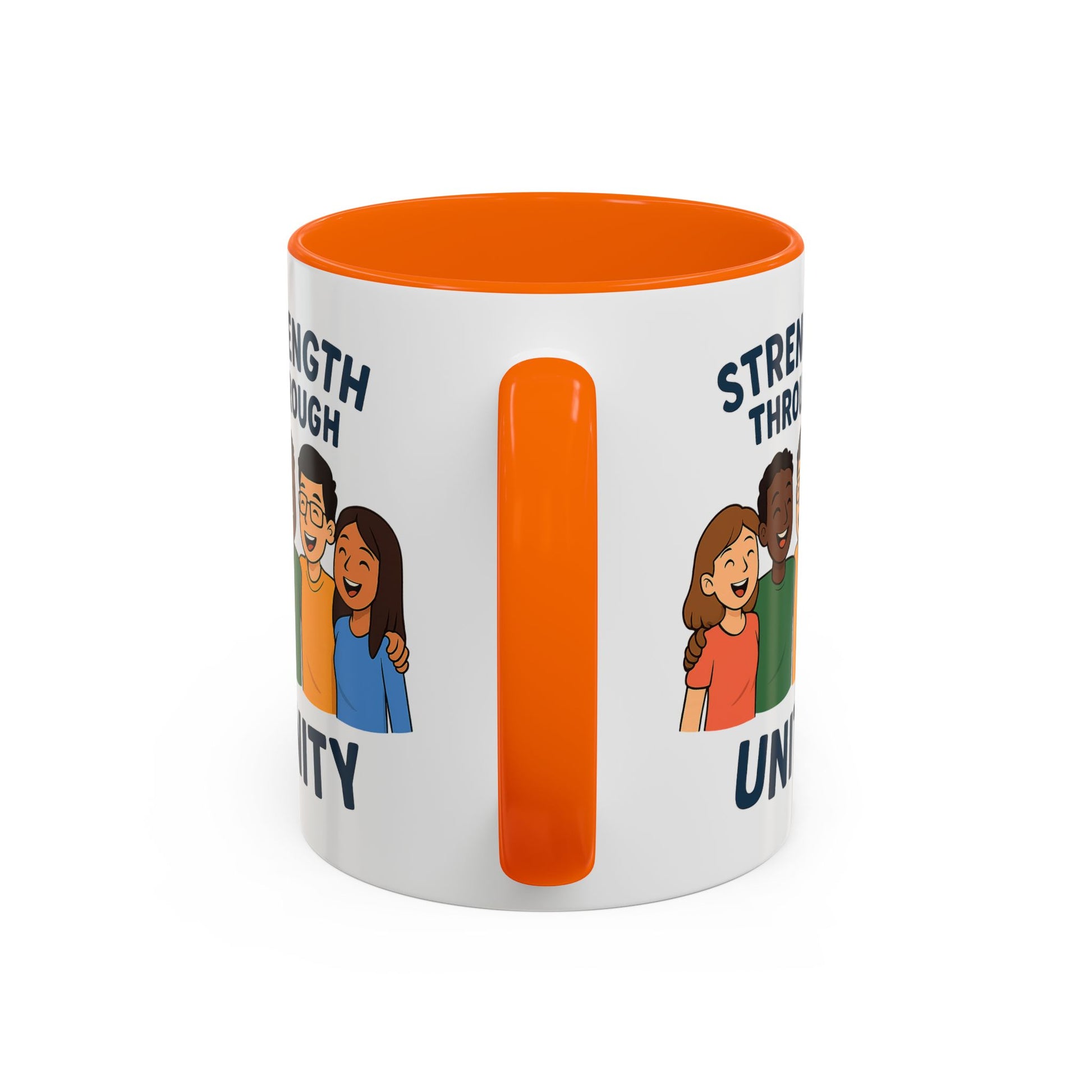Unity-Themed Accent Coffee Mug, Inspirational Gift, Team Spirit Mug, Friendship Celebration Cup, Multicultural Unity Design - Wayal Store