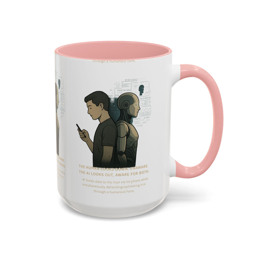 AI Awareness Accent Coffee Mug, Gift for Tech Lovers, Robotics Theme Mug, Futuristic Coffee Cup, Geeky Mug Idea - Wayal Store