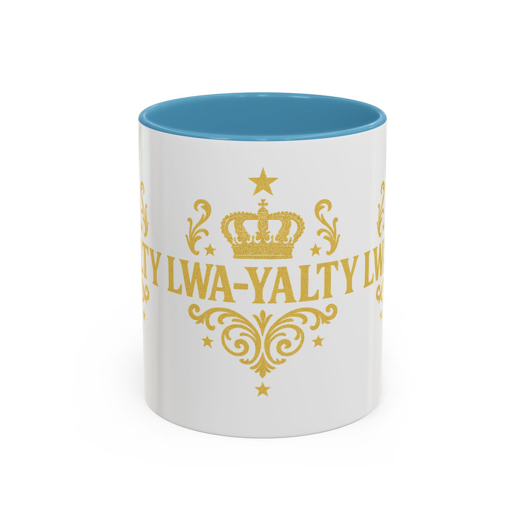 Regal Crown Accent Coffee Mug - Royalty Lwa-Yalty, Unique Gift for Coffee Lovers, Home Decor, Birthday, Celebration - Wayal Store