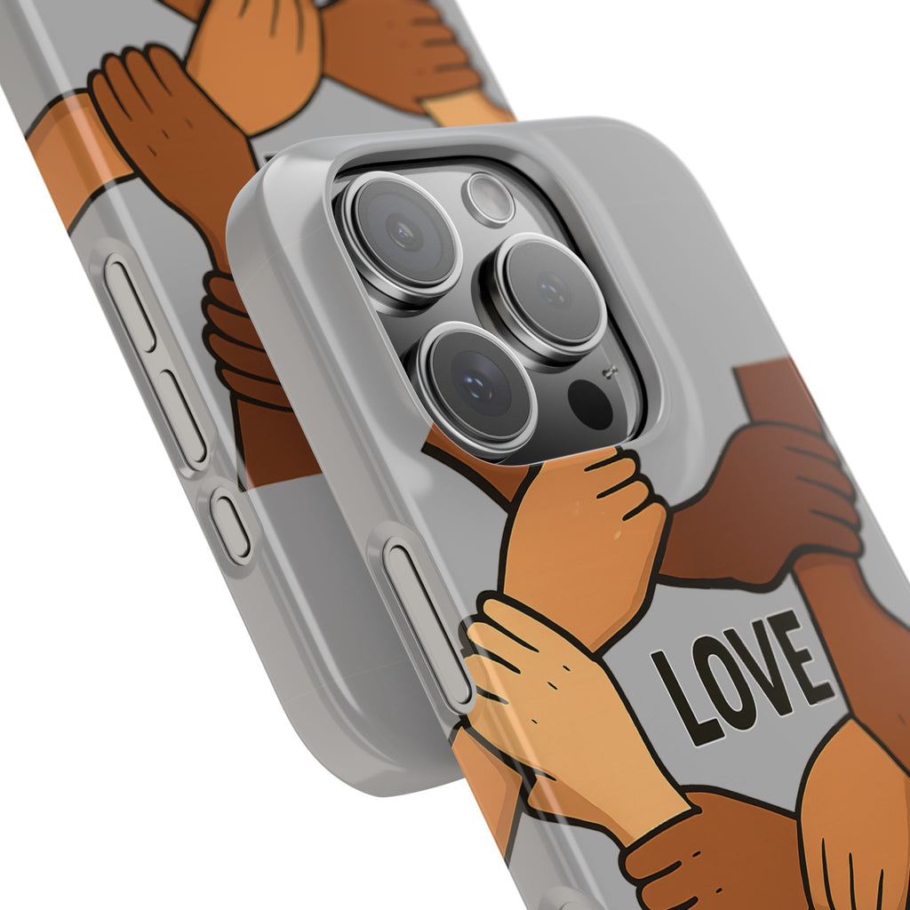 Unity Theme Slim Phone Cases - Love Peace Unity, Gift for Activists, Phone Accessories for Peace Lovers, Unique Phone Covers - Wayal Store
