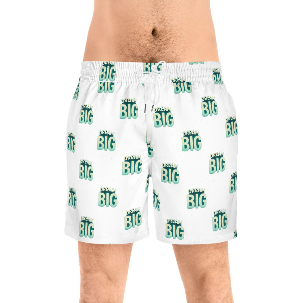 Dream Big Men&#039;s Mid-Length Swim Shorts - Motivational Beachwear - Wayal Store