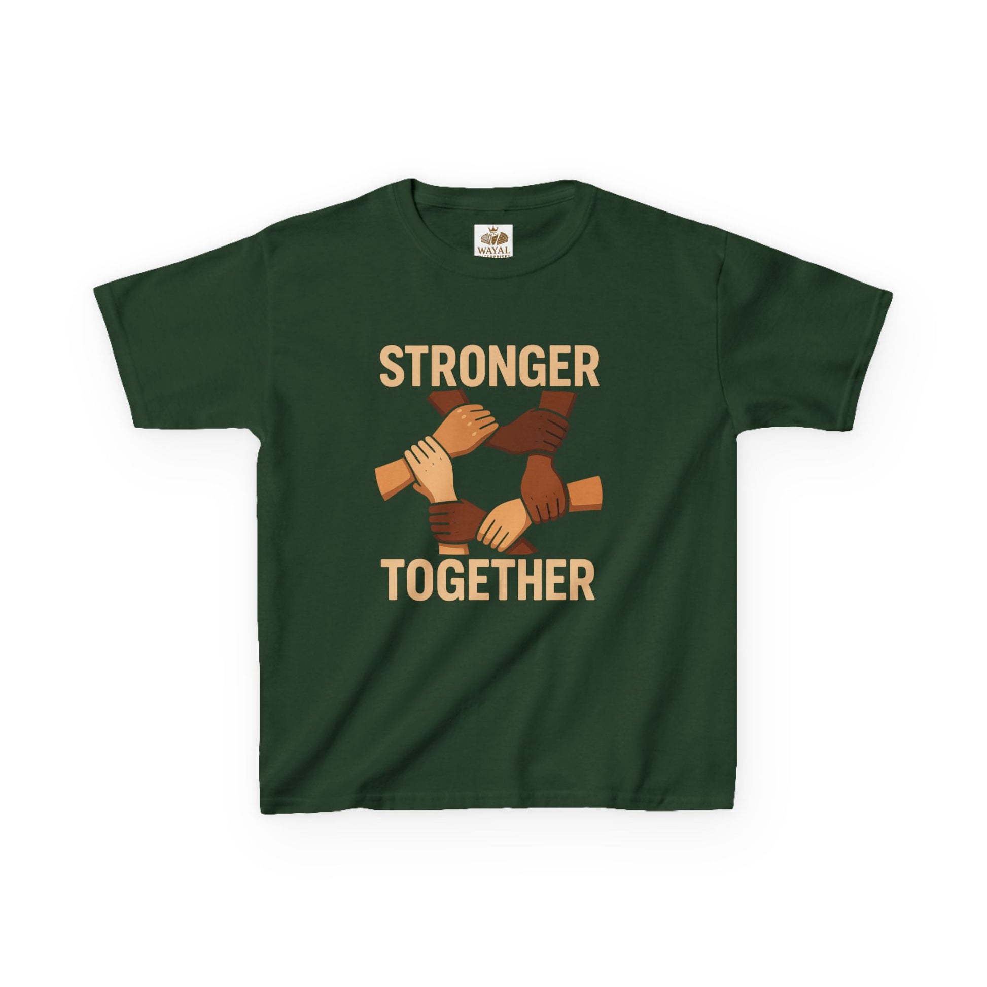 Kids T-Shirt Front | Stronger Together | Diversity, Unity, Friendship, Empowerment, Team Spirit - Wayal Store