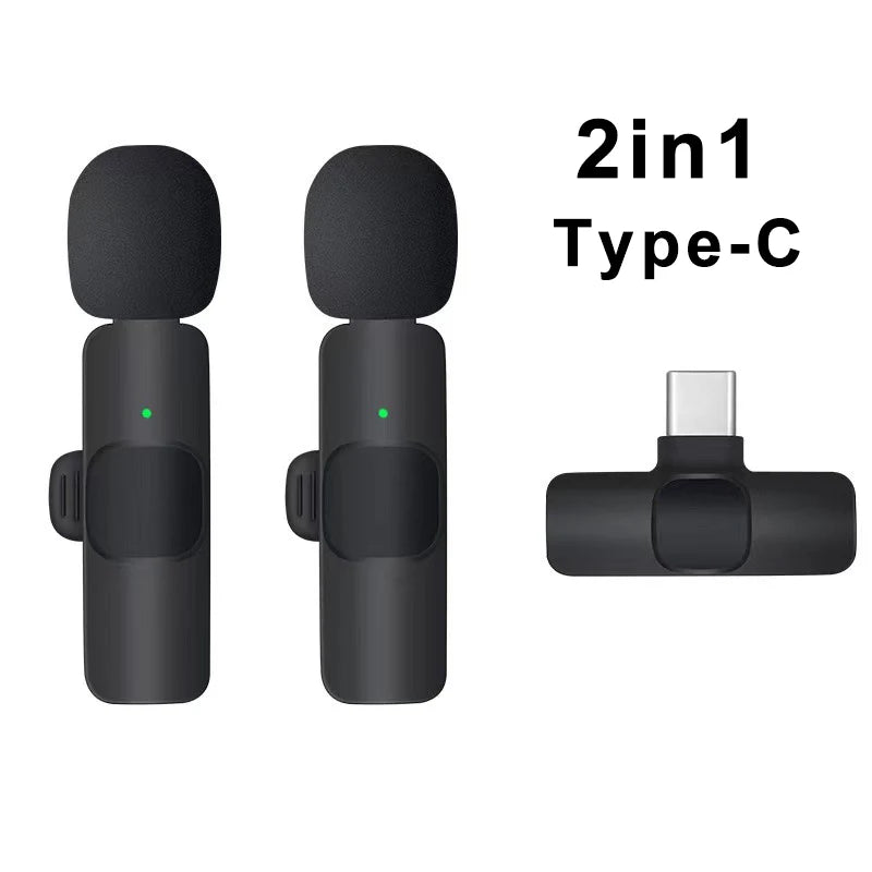Wireless Lavalier Microphone For iPhone 15/16/17 Series Android Devices Noise Cancelling Mini Lapel Microphone for Vlogging Mic - Wayal Store
