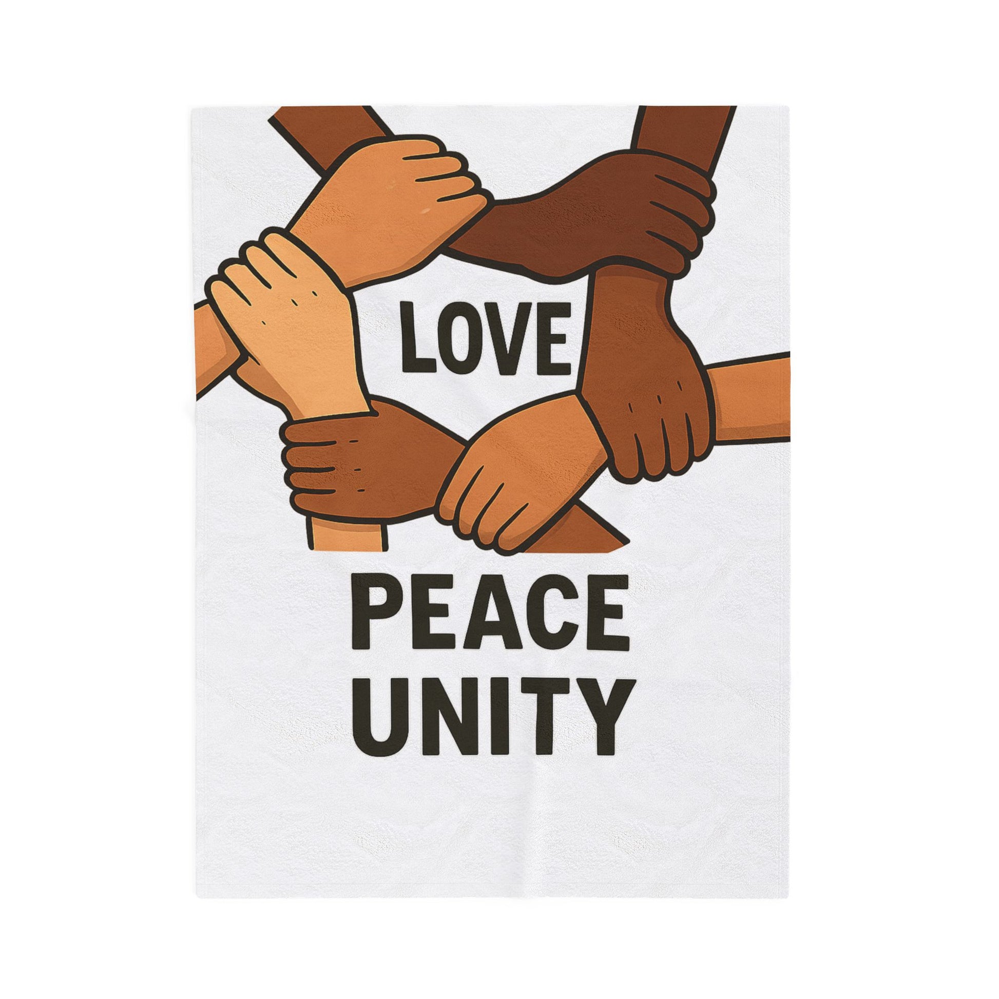 Unity and Love Velveteen Plush Blanket, Cozy Home Decor, Gift for Peace Lovers, Perfect for Winter, Soft Throw Blanket - Wayal Store