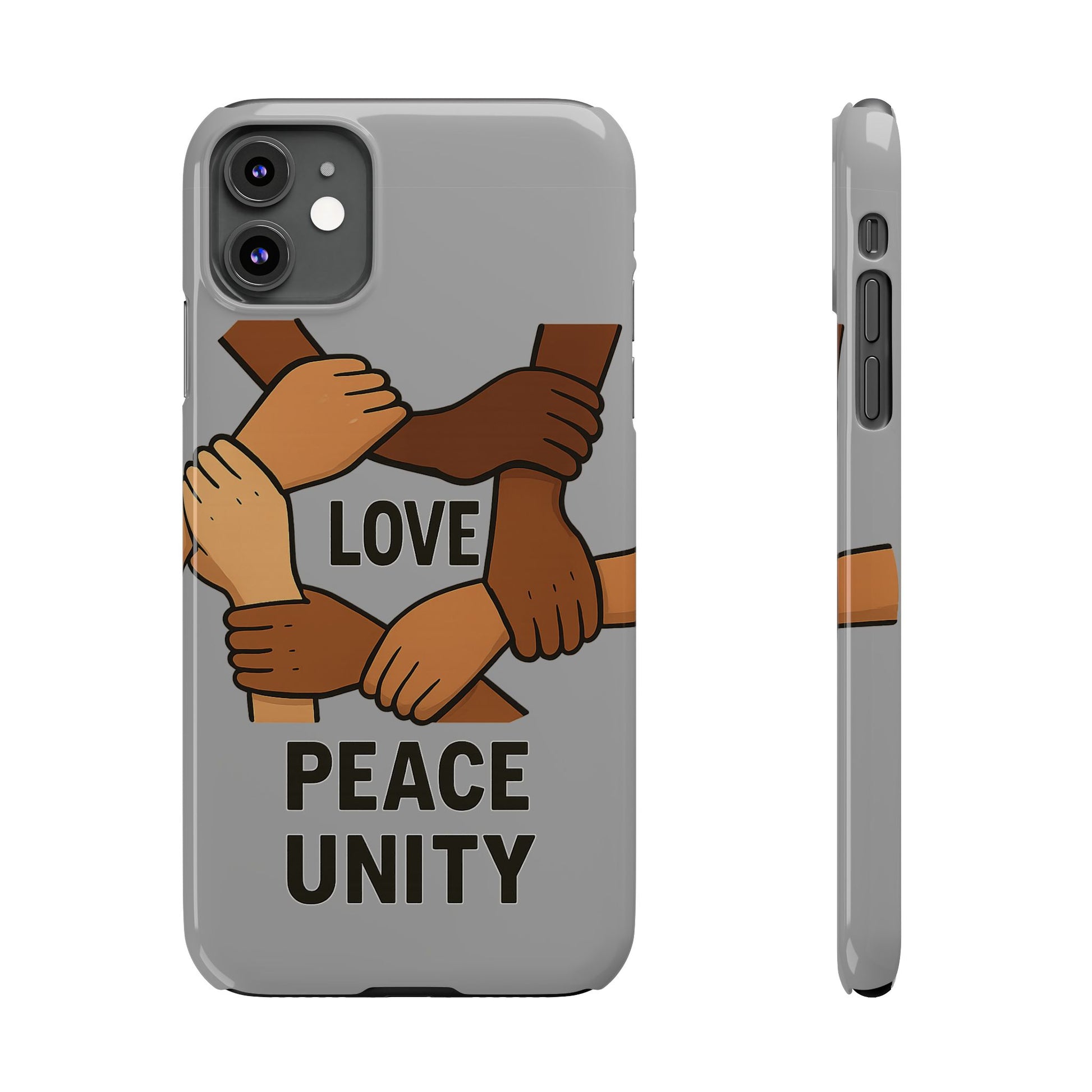 Unity Theme Slim Phone Cases - Love Peace Unity, Gift for Activists, Phone Accessories for Peace Lovers, Unique Phone Covers - Wayal Store