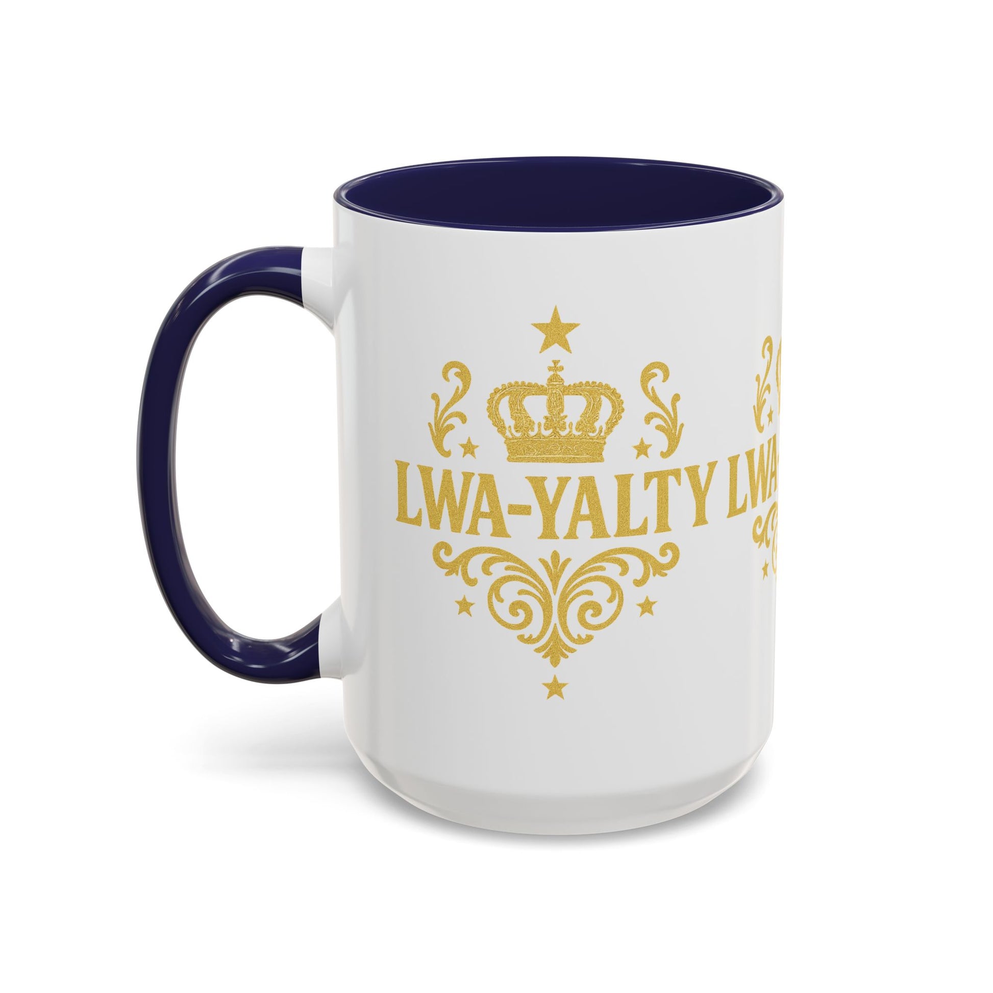 Regal Crown Accent Coffee Mug - Royalty Lwa-Yalty, Unique Gift for Coffee Lovers, Home Decor, Birthday, Celebration - Wayal Store