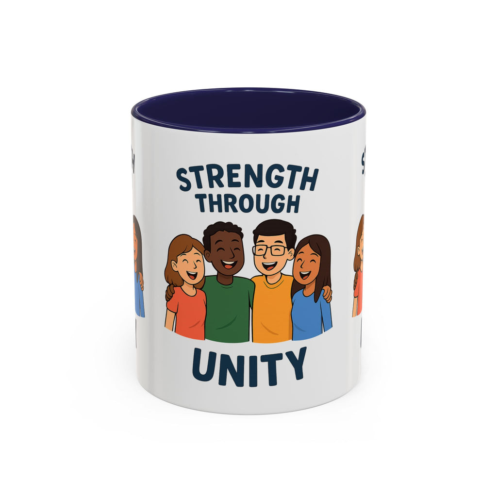 Unity-Themed Accent Coffee Mug, Inspirational Gift, Team Spirit Mug, Friendship Celebration Cup, Multicultural Unity Design - Wayal Store