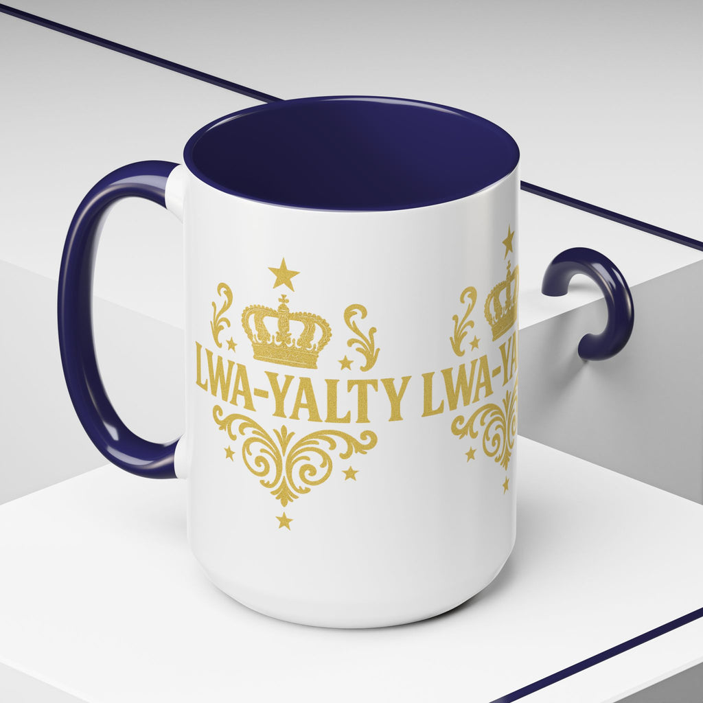 Regal Crown Accent Coffee Mug - Royalty Lwa-Yalty, Unique Gift for Coffee Lovers, Home Decor, Birthday, Celebration - Wayal Store