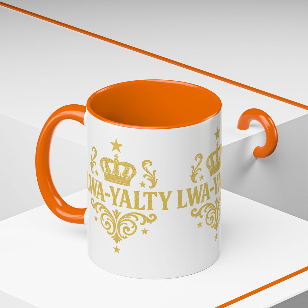 Regal Crown Accent Coffee Mug - Royalty Lwa-Yalty, Unique Gift for Coffee Lovers, Home Decor, Birthday, Celebration - Wayal Store