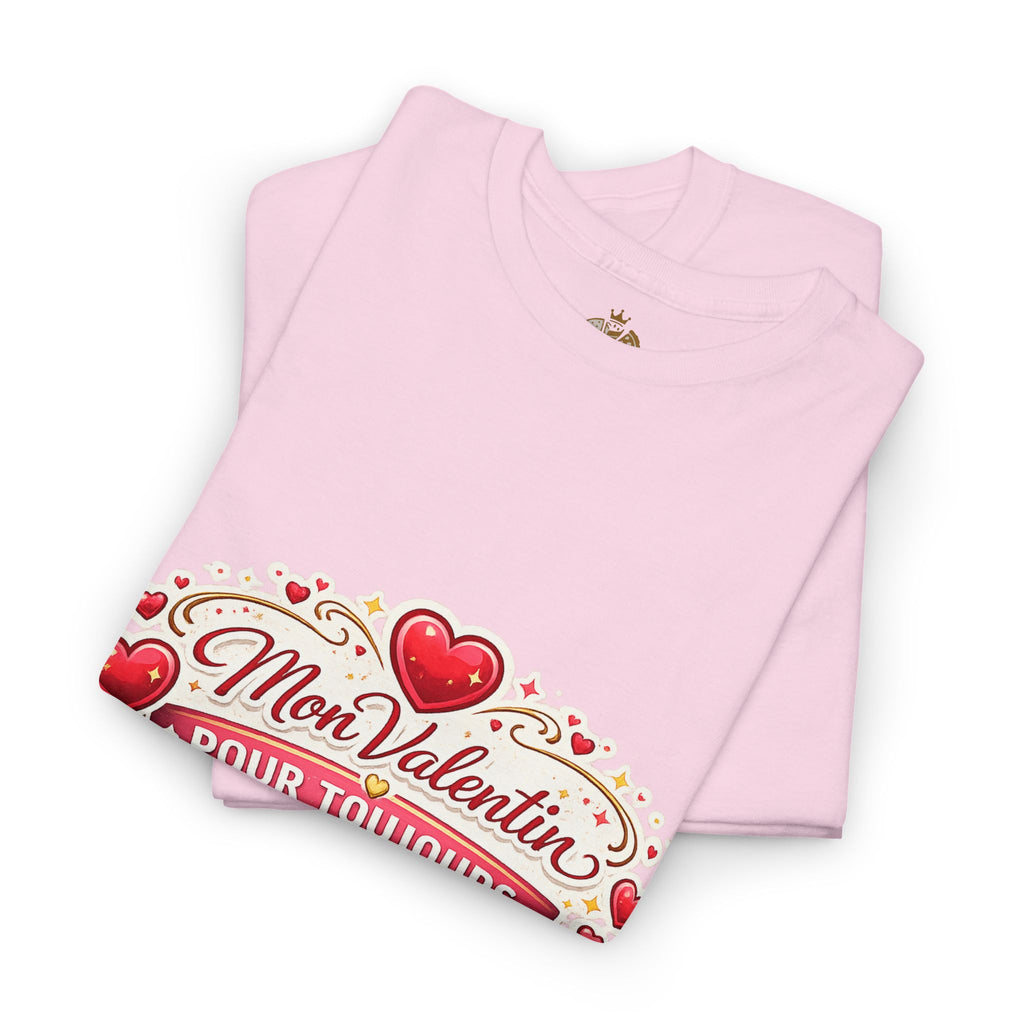 T-Shirt — "Mon Valentin Pour Toujours" Romantic Valentine Hearts Tee - Wayal Store