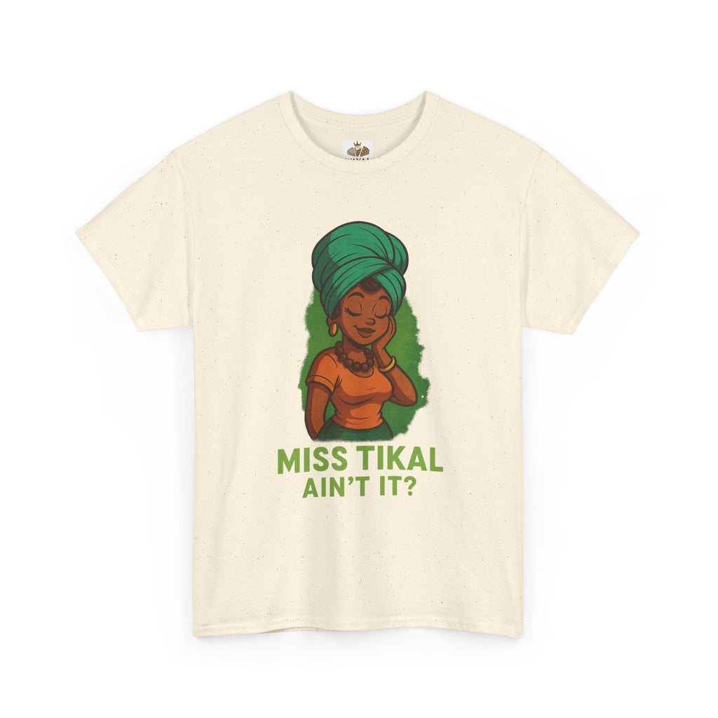 Miss Tikal Unisex Heavy Cotton Tee - Fun Casual Wear, Graphic Tee, Gift for Her, Summer Vibes, Unique T-Shirt - Wayal Store