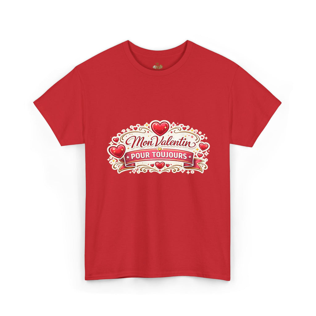 T-Shirt — "Mon Valentin Pour Toujours" Romantic Valentine Hearts Tee - Wayal Store