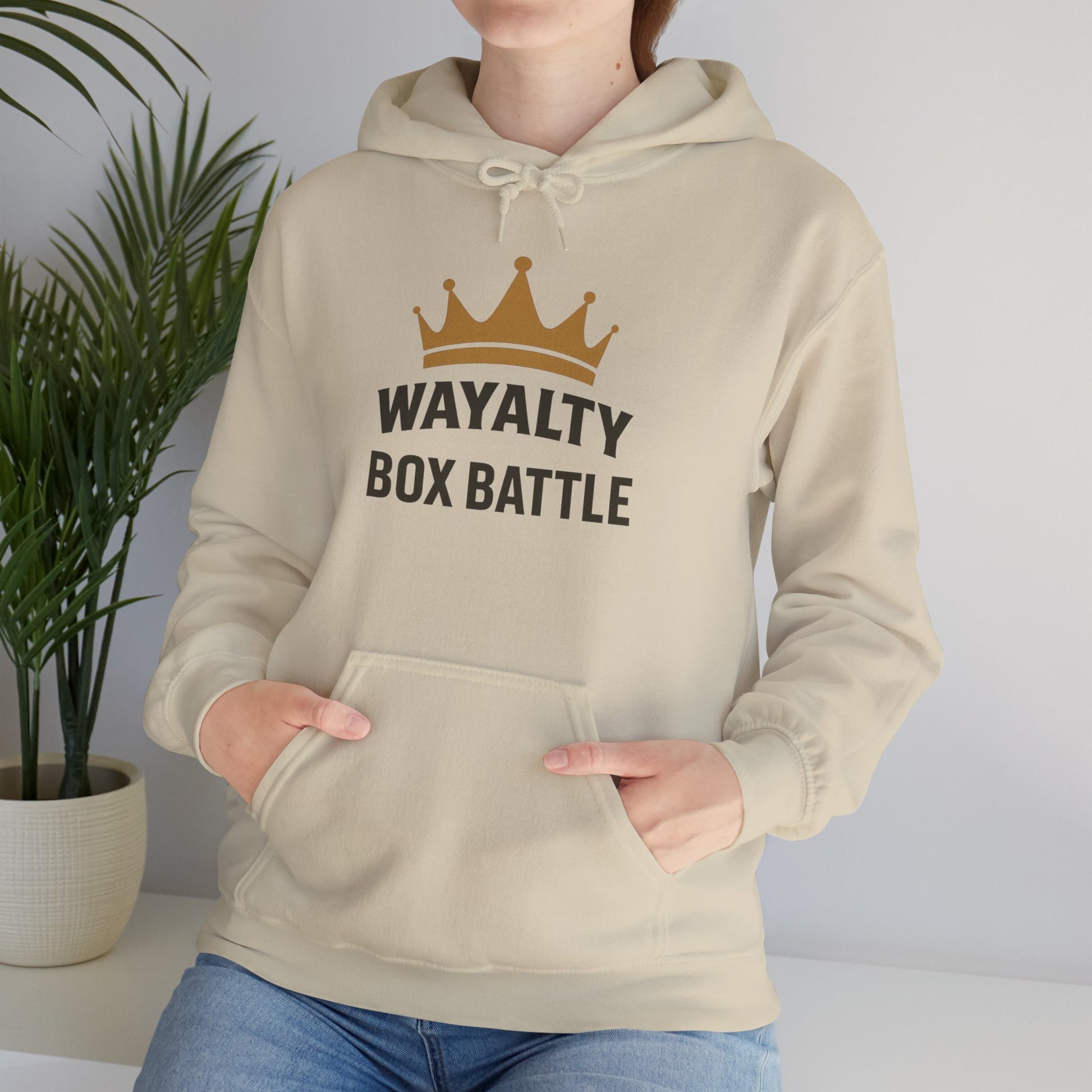 Wayalty Box Battle Hoodie — Crown Logo Pullover for Gaming Fans