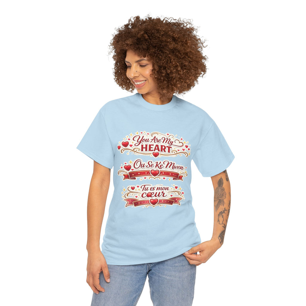 Heart Love Tee — "You Are My Heart / Tu es mon coeur" Romantic Valentine T-Shirt - Wayal Store