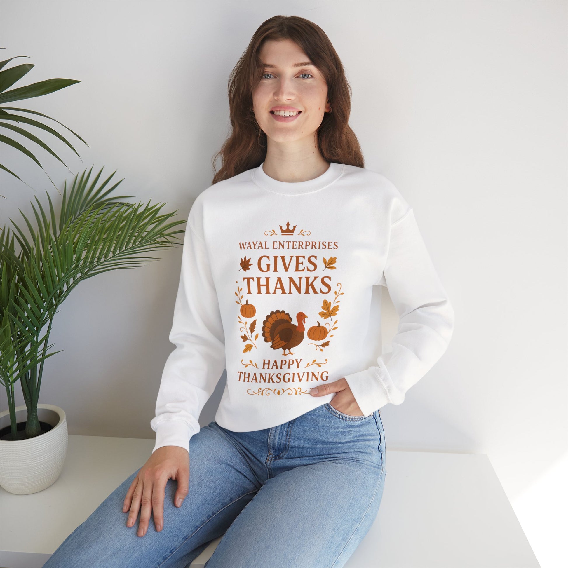 Thanksgiving Crewneck Sweatshirt - Happy Thanks Giving Design - Wayal Store
