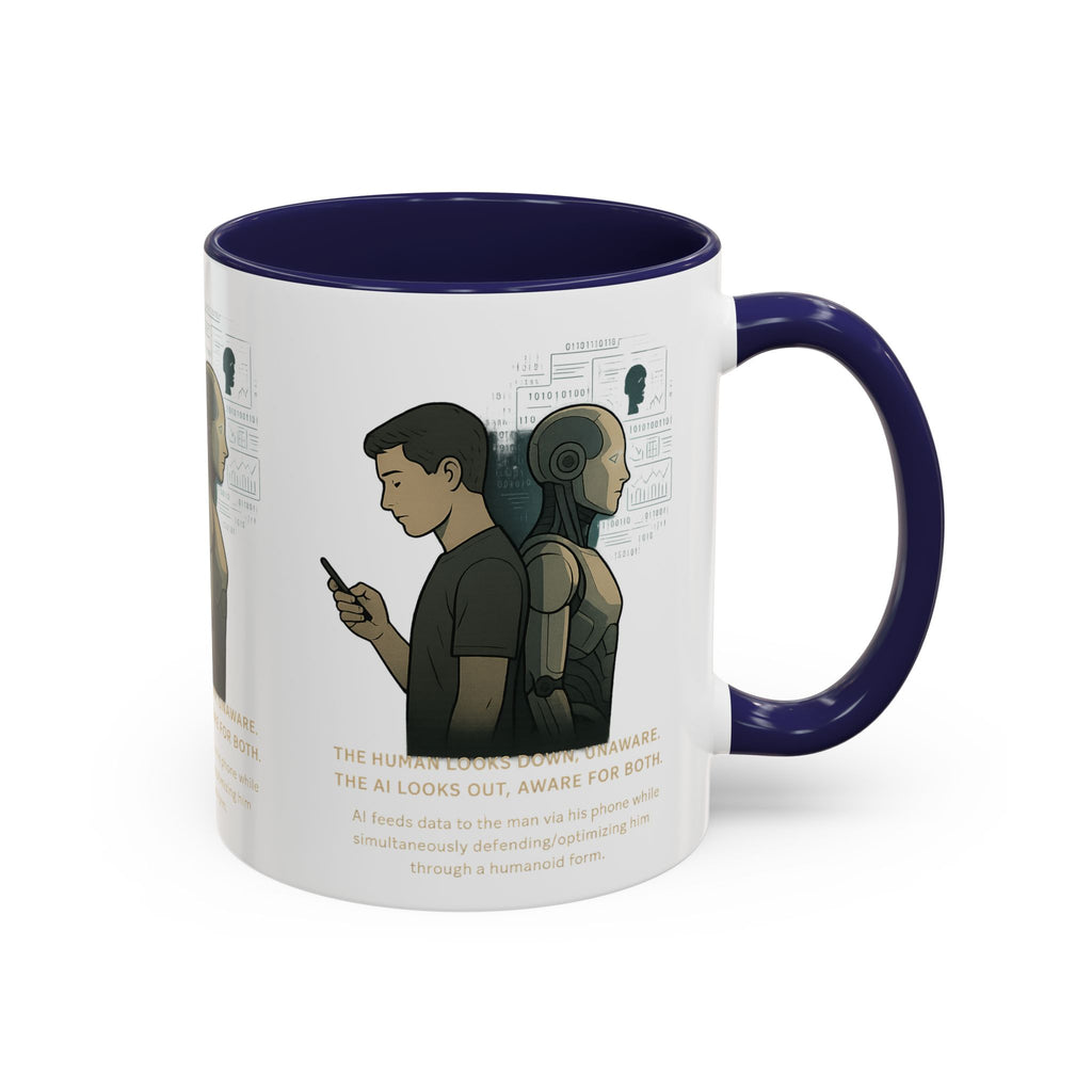 AI Awareness Accent Coffee Mug, Gift for Tech Lovers, Robotics Theme Mug, Futuristic Coffee Cup, Geeky Mug Idea - Wayal Store