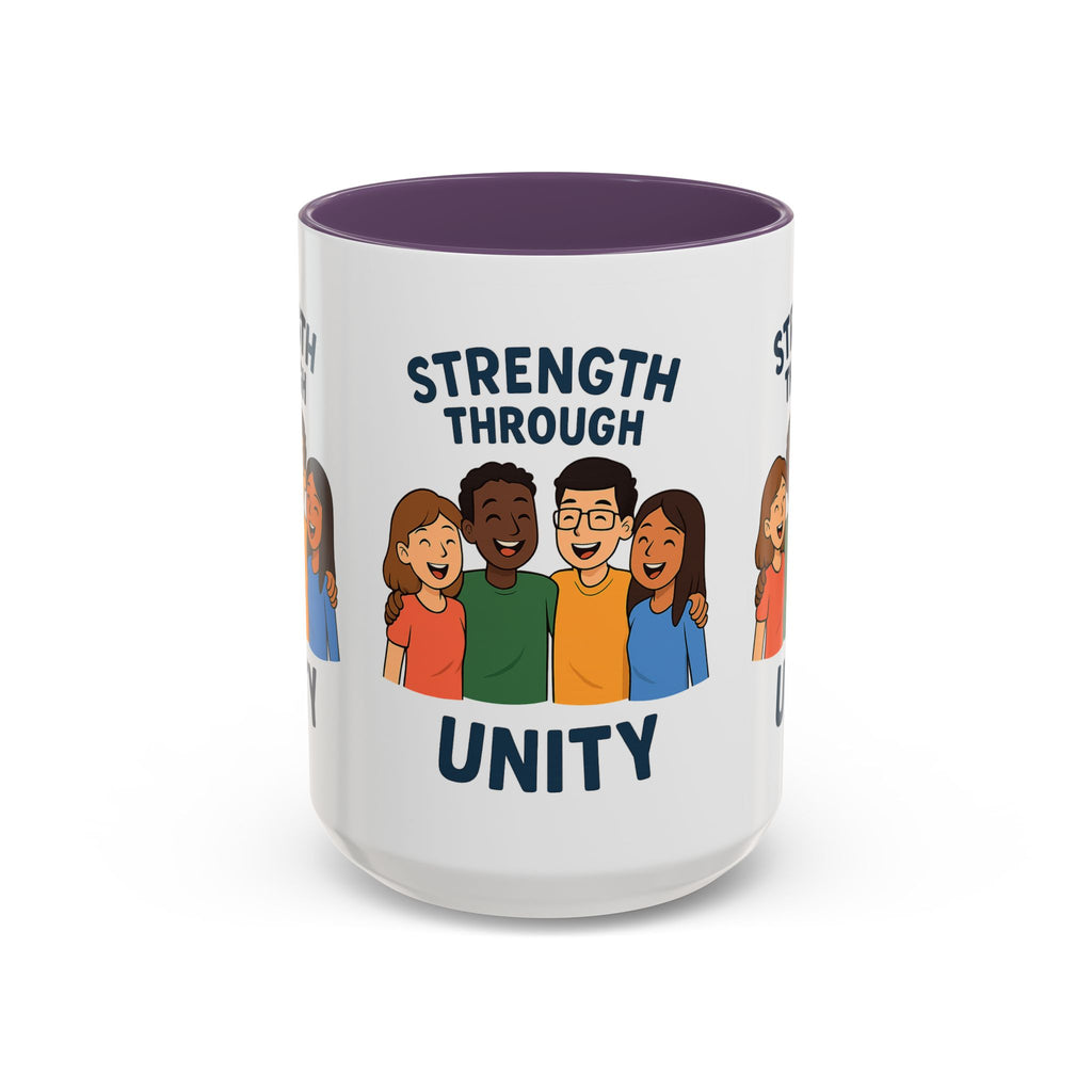 Unity-Themed Accent Coffee Mug, Inspirational Gift, Team Spirit Mug, Friendship Celebration Cup, Multicultural Unity Design - Wayal Store