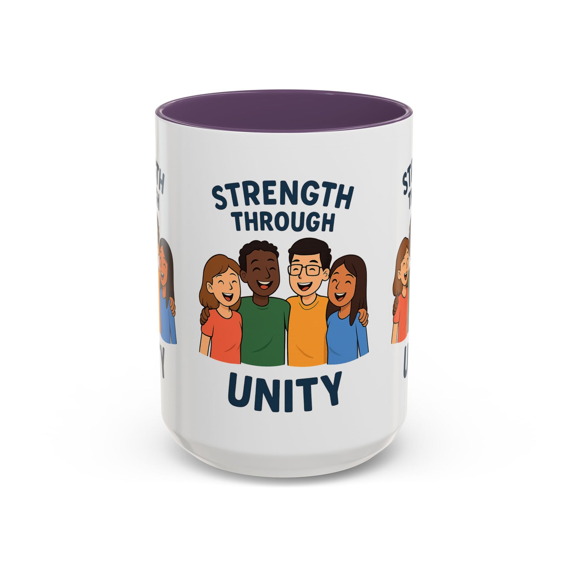 Unity-Themed Accent Coffee Mug, Inspirational Gift, Team Spirit Mug, Friendship Celebration Cup, Multicultural Unity Design - Wayal Store