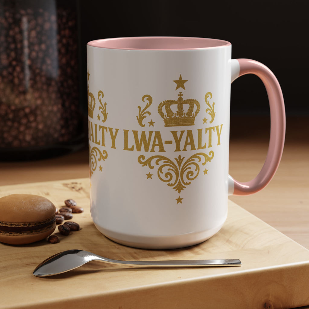 Regal Crown Accent Coffee Mug - Royalty Lwa-Yalty, Unique Gift for Coffee Lovers, Home Decor, Birthday, Celebration - Wayal Store