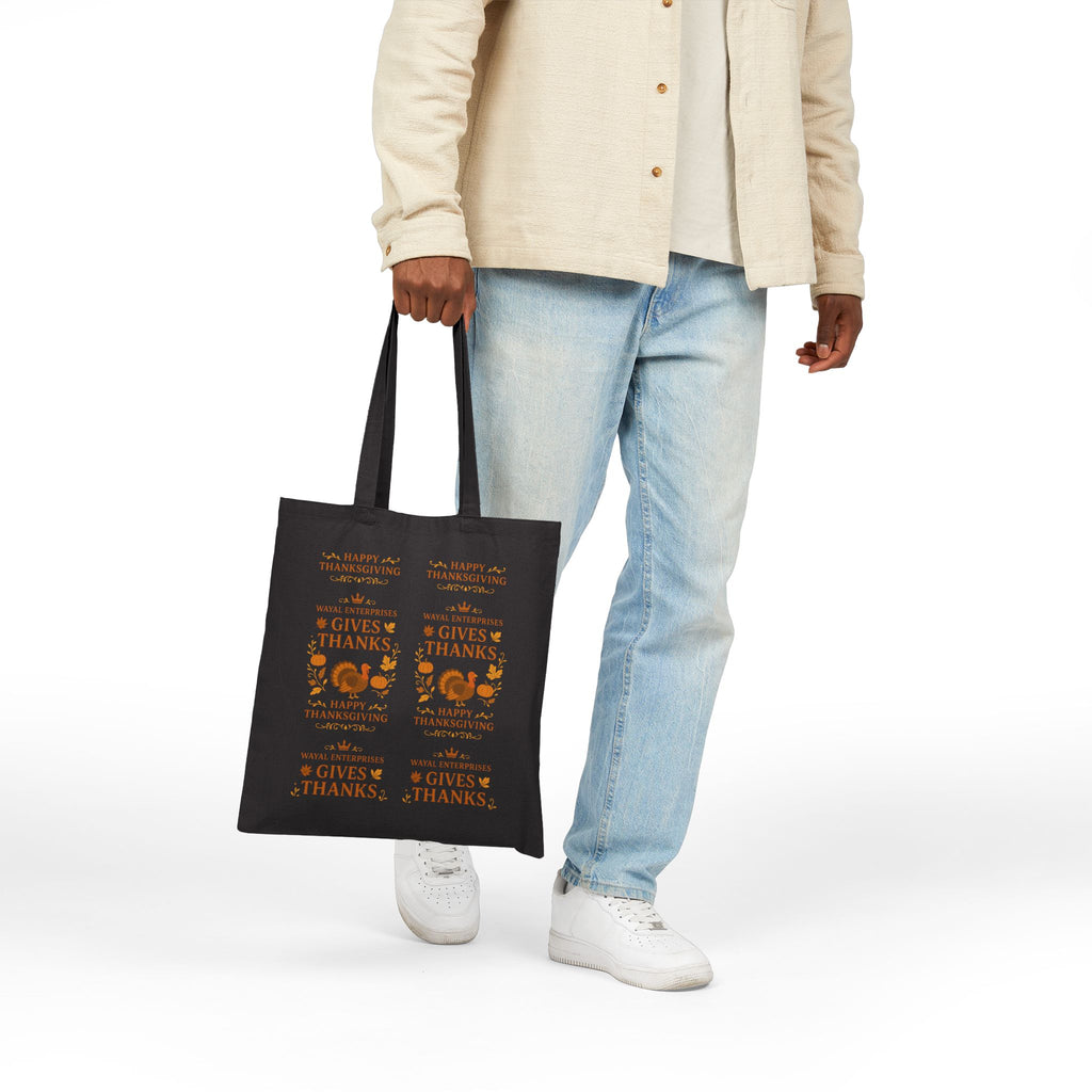 Thanksgiving Cotton Canvas Tote Bag - Celebrate with Gratitude - Wayal Store