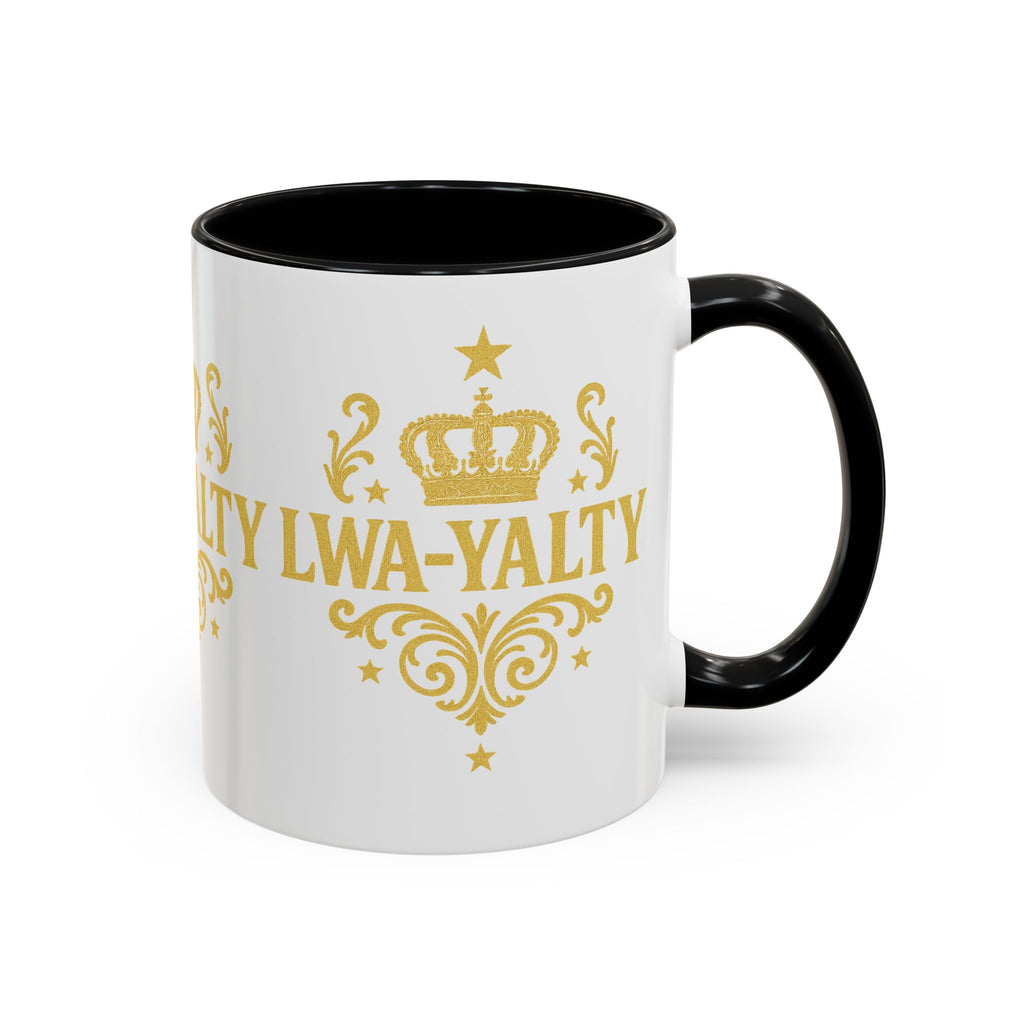 Regal Crown Accent Coffee Mug - Royalty Lwa-Yalty, Unique Gift for Coffee Lovers, Home Decor, Birthday, Celebration - Wayal Store