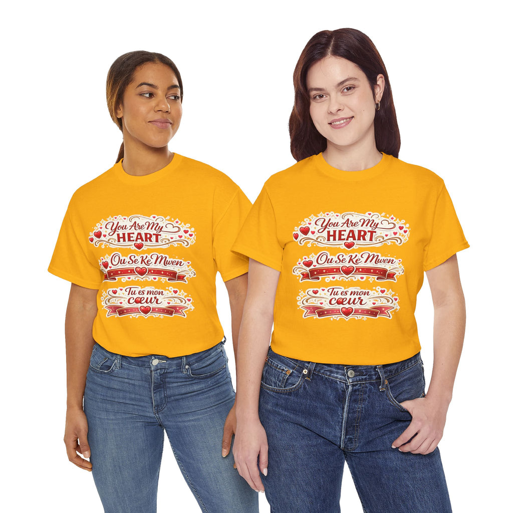 Heart Love Tee — "You Are My Heart / Tu es mon coeur" Romantic Valentine T-Shirt - Wayal Store