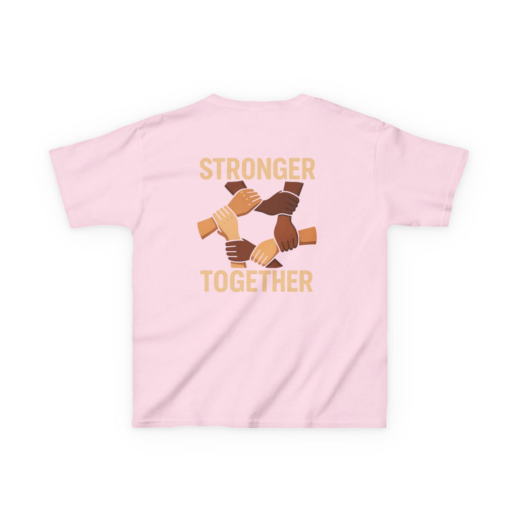 Kids T-Shirt Back | Stronger Together | Diversity, Unity, Friendship, Empowerment, Team Spirit - Wayal Store