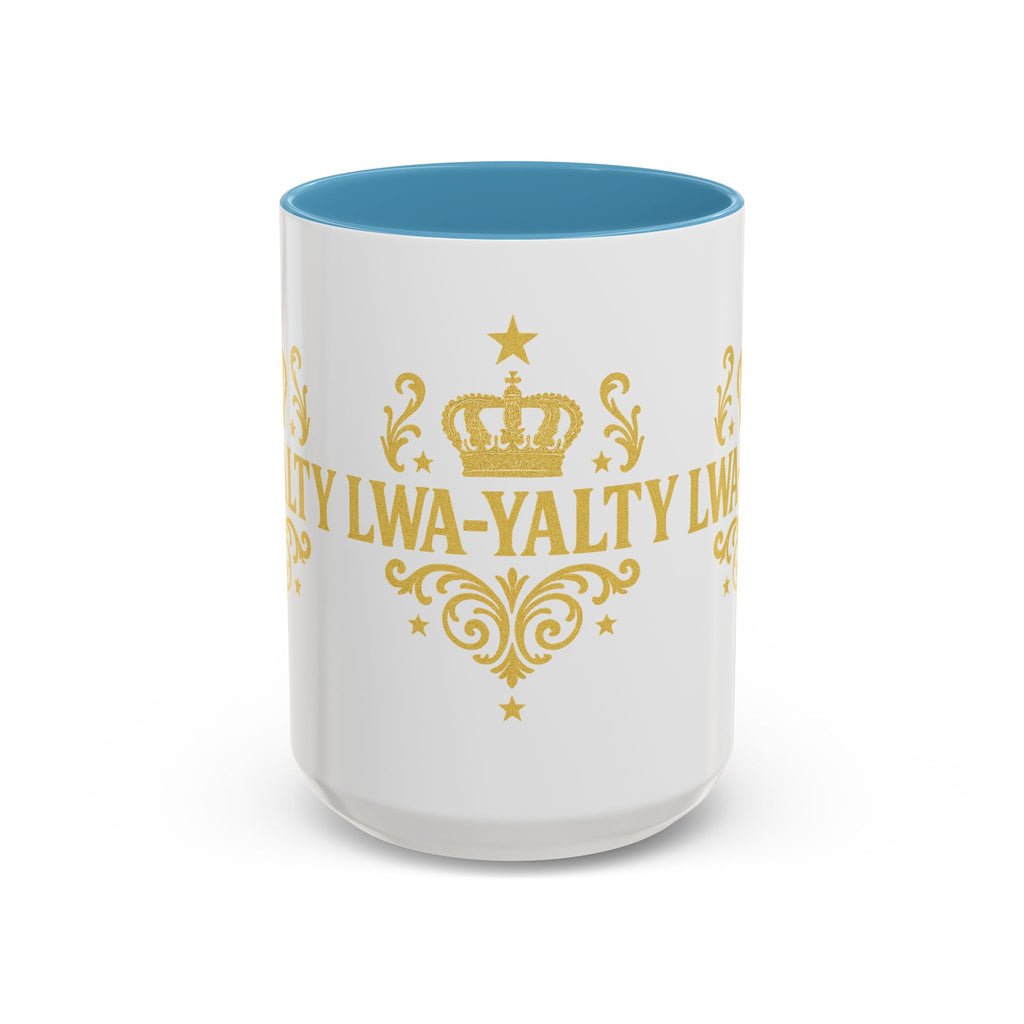 Regal Crown Accent Coffee Mug - Royalty Lwa-Yalty, Unique Gift for Coffee Lovers, Home Decor, Birthday, Celebration - Wayal Store