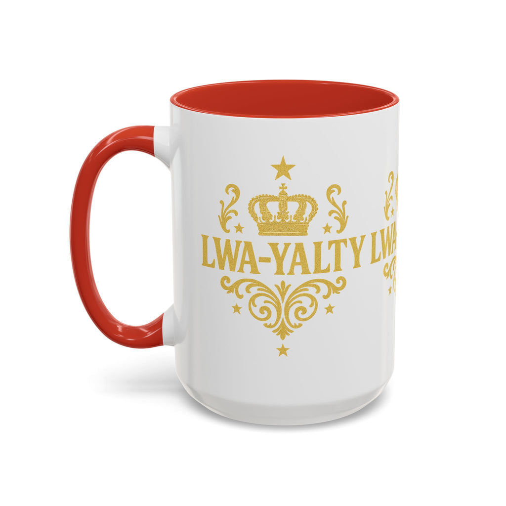 Regal Crown Accent Coffee Mug - Royalty Lwa-Yalty, Unique Gift for Coffee Lovers, Home Decor, Birthday, Celebration - Wayal Store