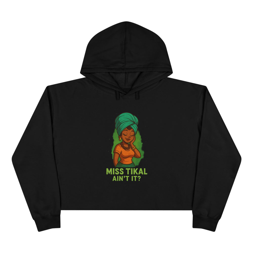 Vibrant Crop Hoodie with Miss Tikal Design, Cozy Streetwear, Perfect for Casual Outings, Gifts for Her, Summer Vibe - Wayal Store