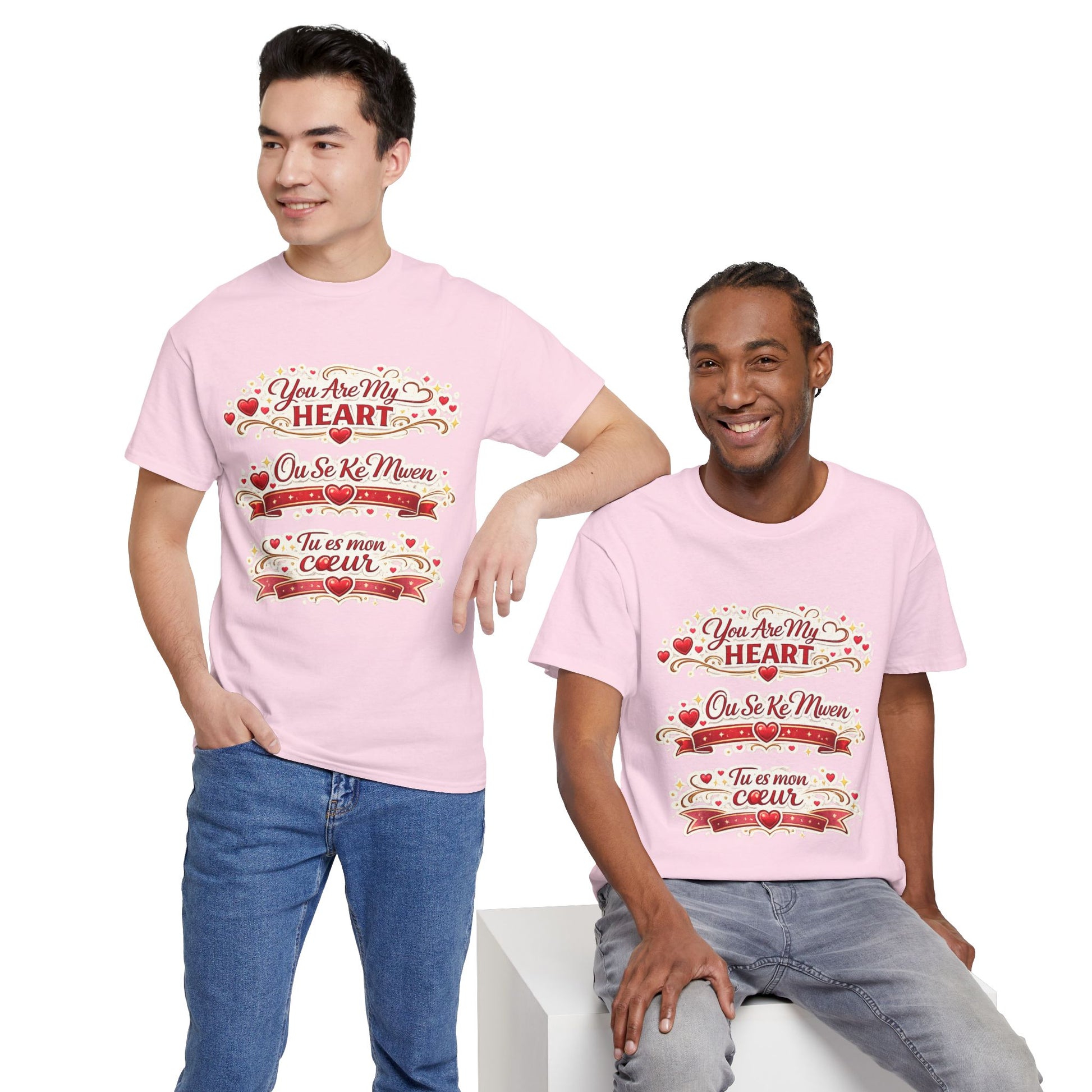 Heart Love Tee — "You Are My Heart / Tu es mon coeur" Romantic Valentine T-Shirt - Wayal Store