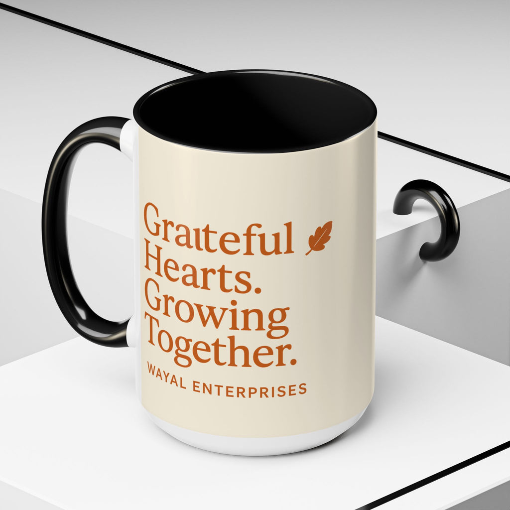Grateful Hearts Coffee Mug - 11oz & 15oz - Perfect for Cozy Moments
